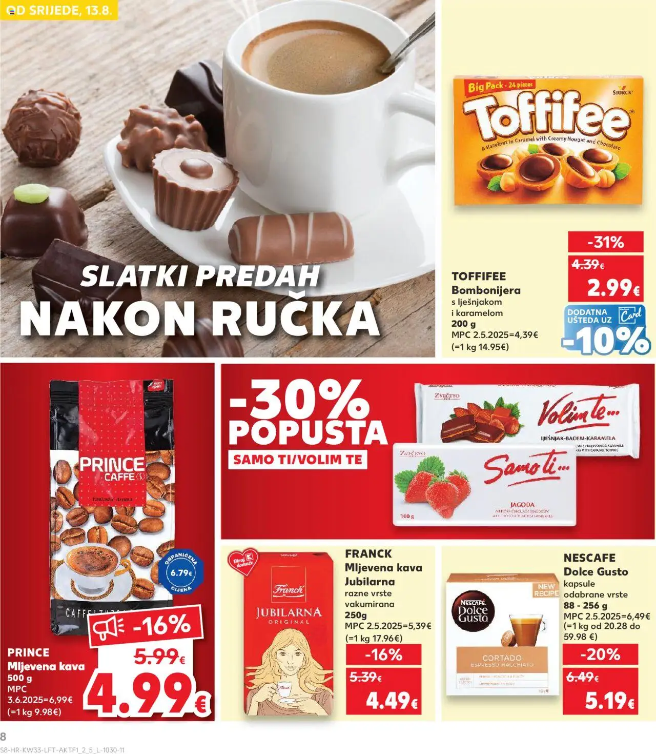 Kaufland katalog | vrijedi od 13.08.2025 | Stranica: 8 | Proizvodi: Dolce Gusto, Kava, Čokolada, Bombonijera