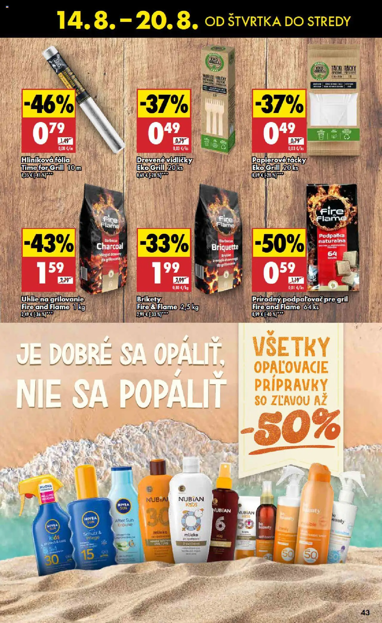 Biedronka leták │ platný od 14.08.2025 | Strana: 43 | Produkty: Gril, Mlieko, Nivea, Brikety