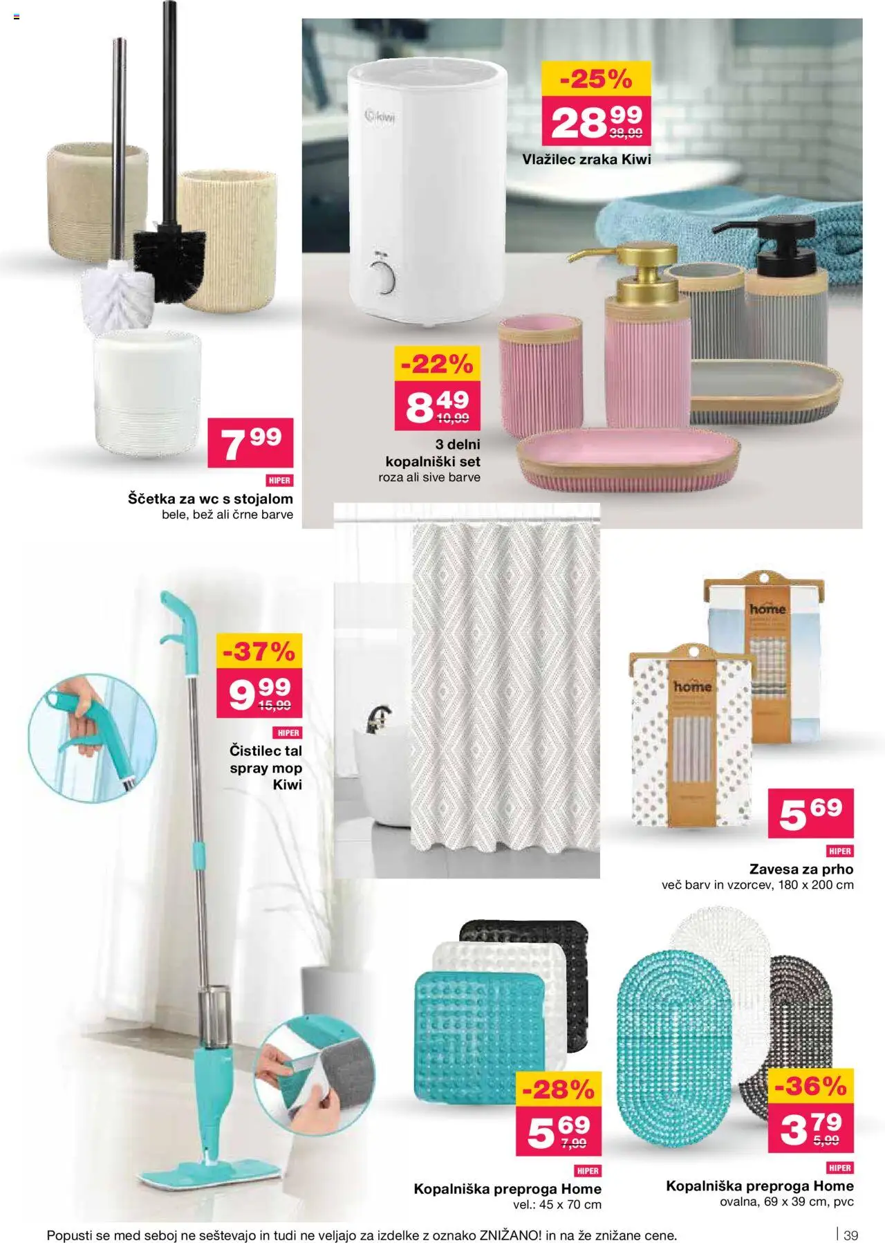 Novi Mercator katalog ponudbe – veljaven od 02.10.2025 | Stran: 39 | Izdelki: Zavesa za prho, Preproga