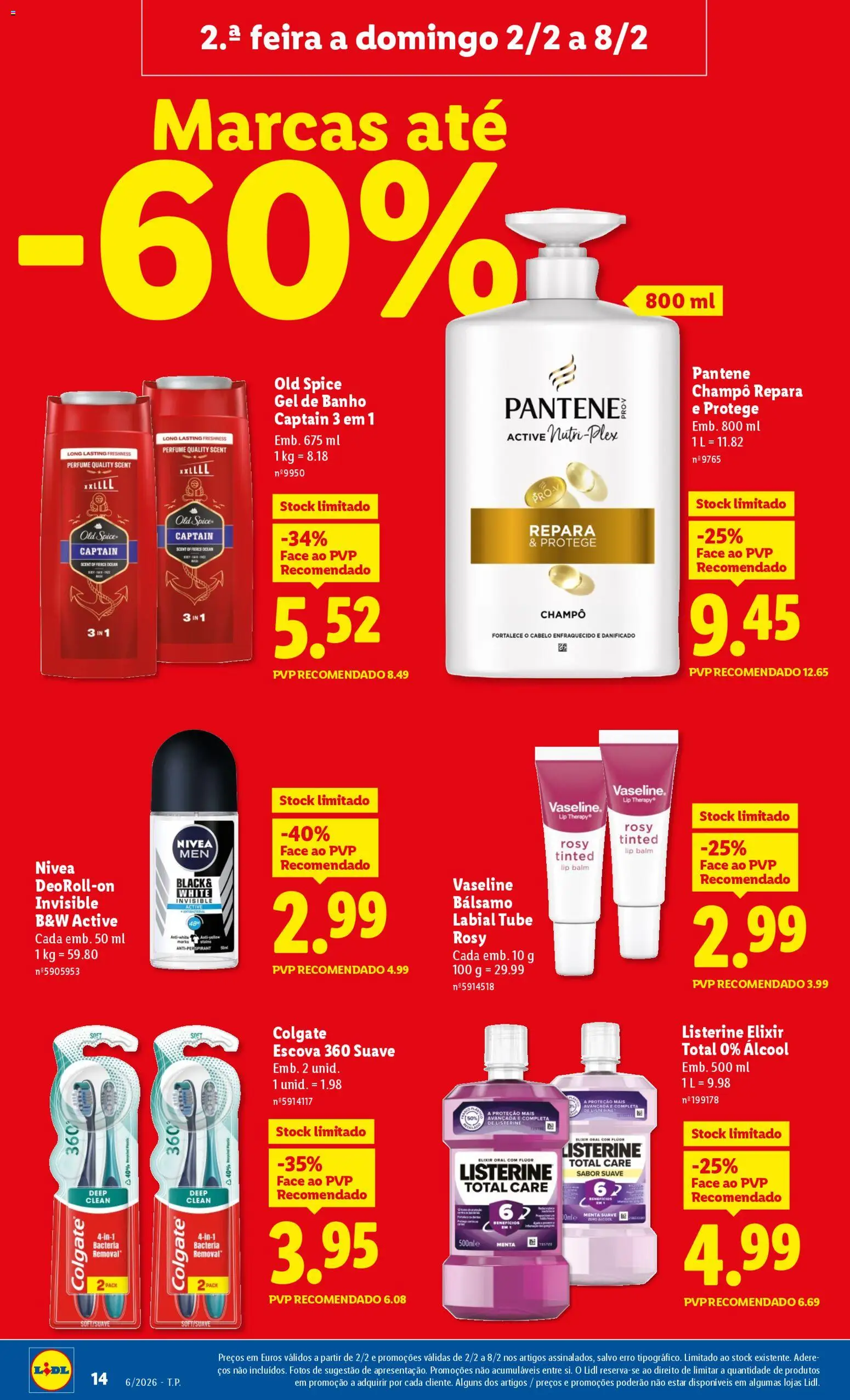 Lidl folheto │ válido de 02.02.2026 | Página: 14 | Produtos: Perfume, Shampoo, Gel de banho, Banho