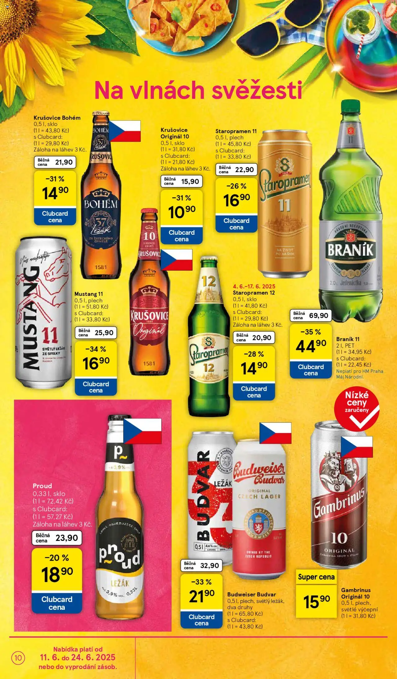 Tesco leták - Hypermarket od 11.06.2025 | Strana: 10 | Produkty: Budvar, Staropramen, Plech, Braník 11