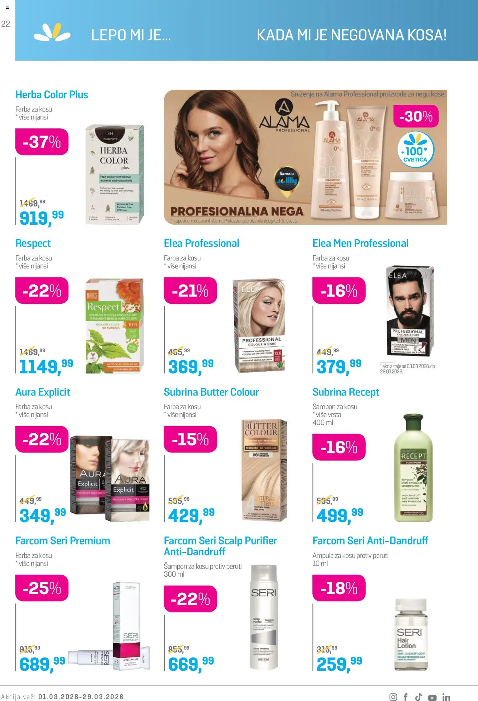 Lilly drogerie katalog - važi od 01.03.2026 | Strana: 22 | Proizvode: Šampon, Farba za kosu