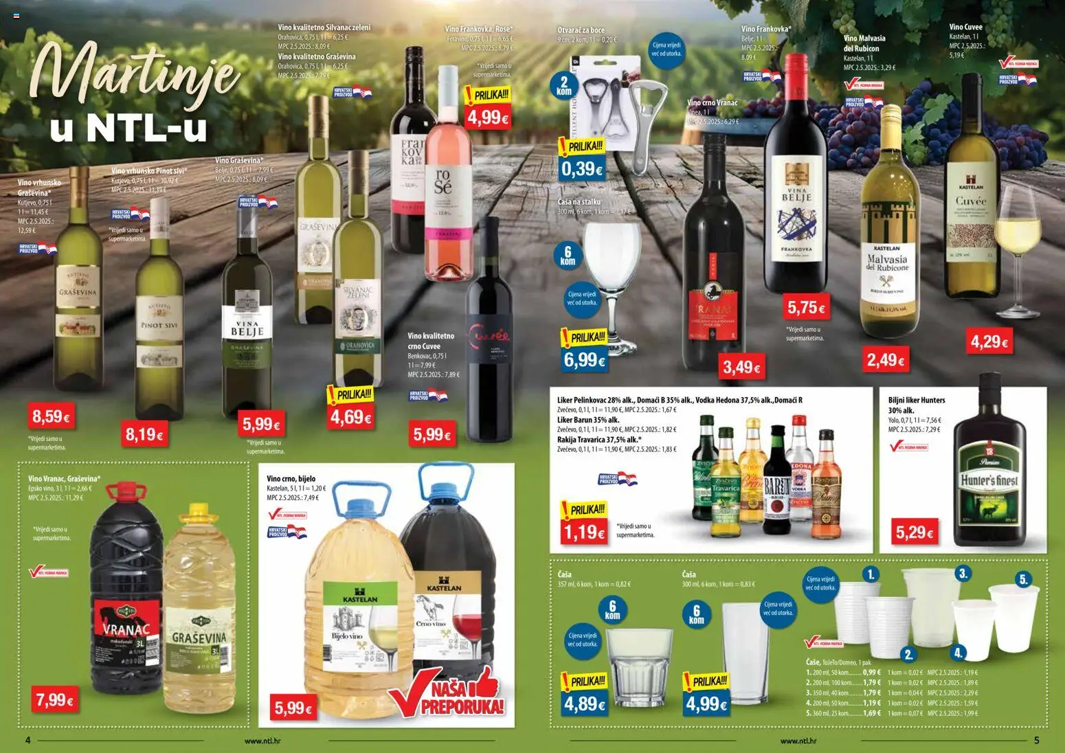 NTL katalog | vrijedi od 05.11.2025 | Stranica: 3 | Proizvodi: Pelinkovac, Bijelo vino, Crno vino, Otvarač za boce