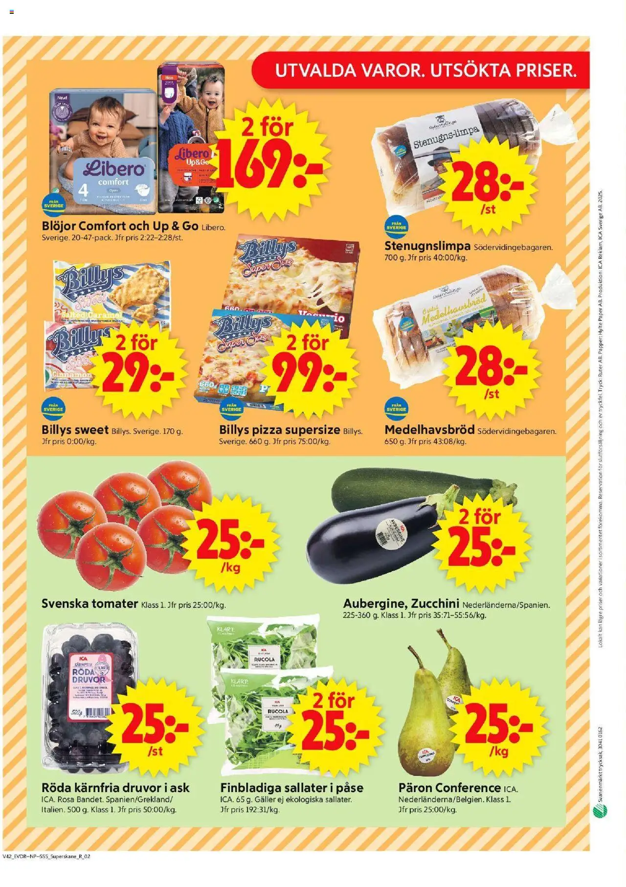 ICA Supermarket reklamblad aktuell från 13.10.2025 | Sida: 10 | Produkter: Galler, Pizza, Tomater, Papper