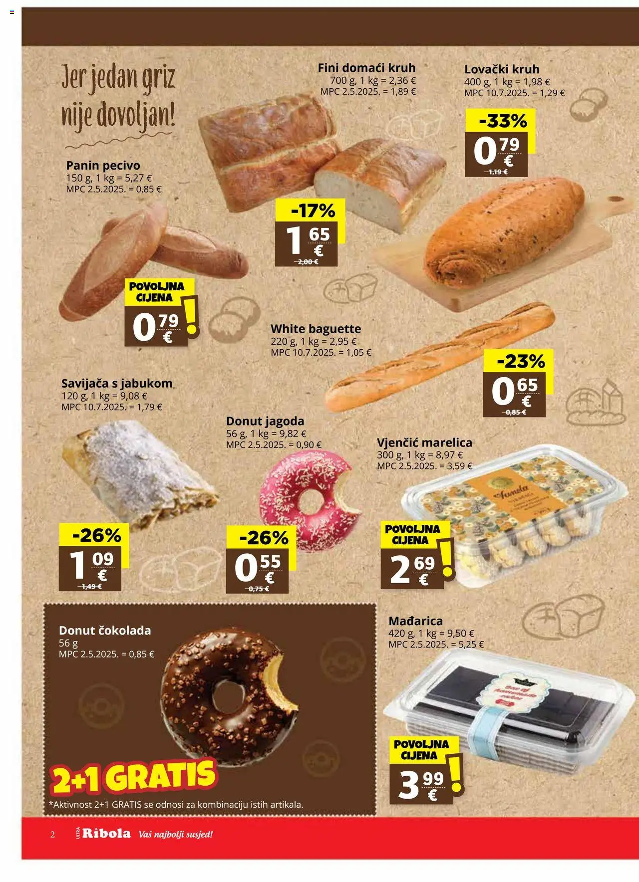 Ribola katalog | vrijedi od 17.09.2025 | Stranica: 2 | Proizvodi: Griz, Kruh, Čokolada, Pecivo