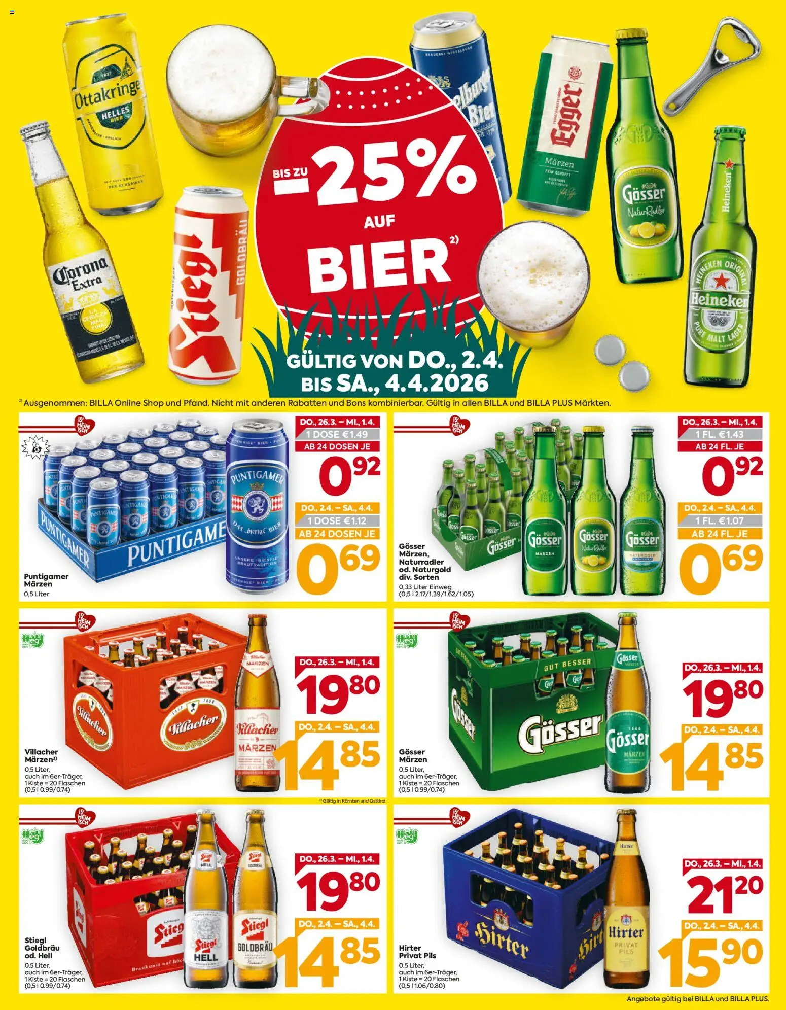 Billa Flugblatt - Kärnten gültig ab 26.03.2026 | Seite: 3 | Produkte: Bier