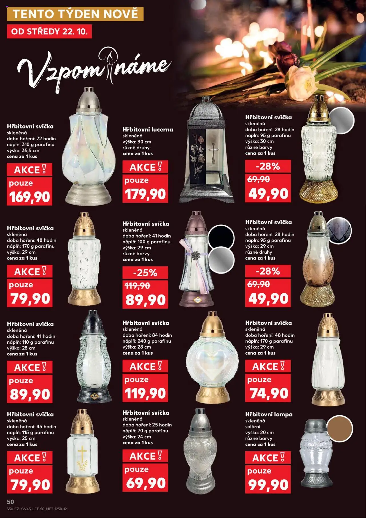 Kaufland leták - Chomutov od 22.10.2025 | Strana: 50 | Produkty: Lucerna, Svíčka, Lampa, Barvy