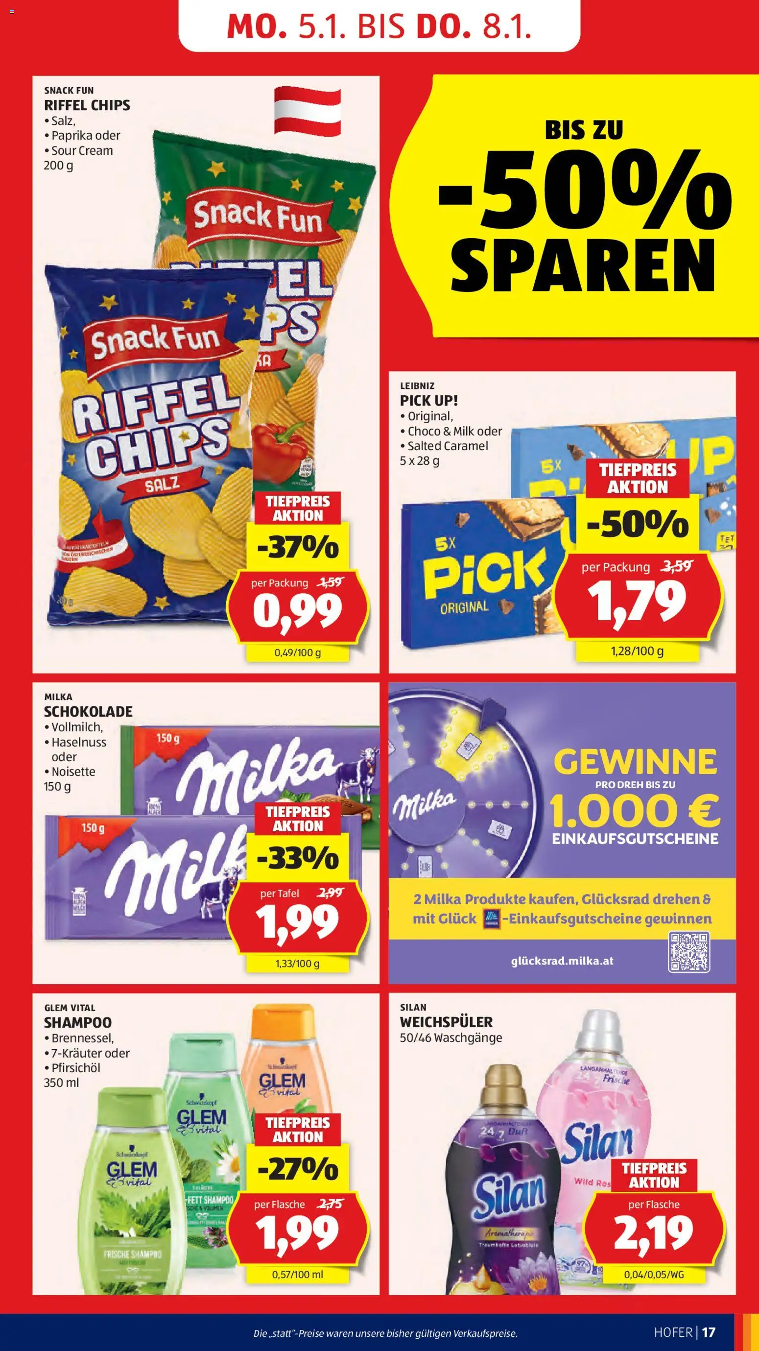 Hofer AT akciós ujság - amely érvényes a következő dátumtól: 02.01.2026 | Oldal: 19 | Termékek: Chips, Pick