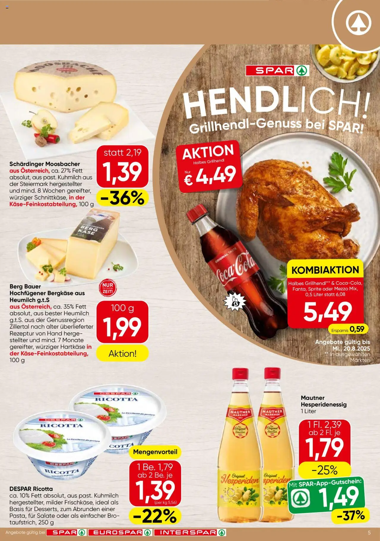 Spar Flugblatt - Wien gültig ab 07.08.2025 | Seite: 5 | Produkte: Käse