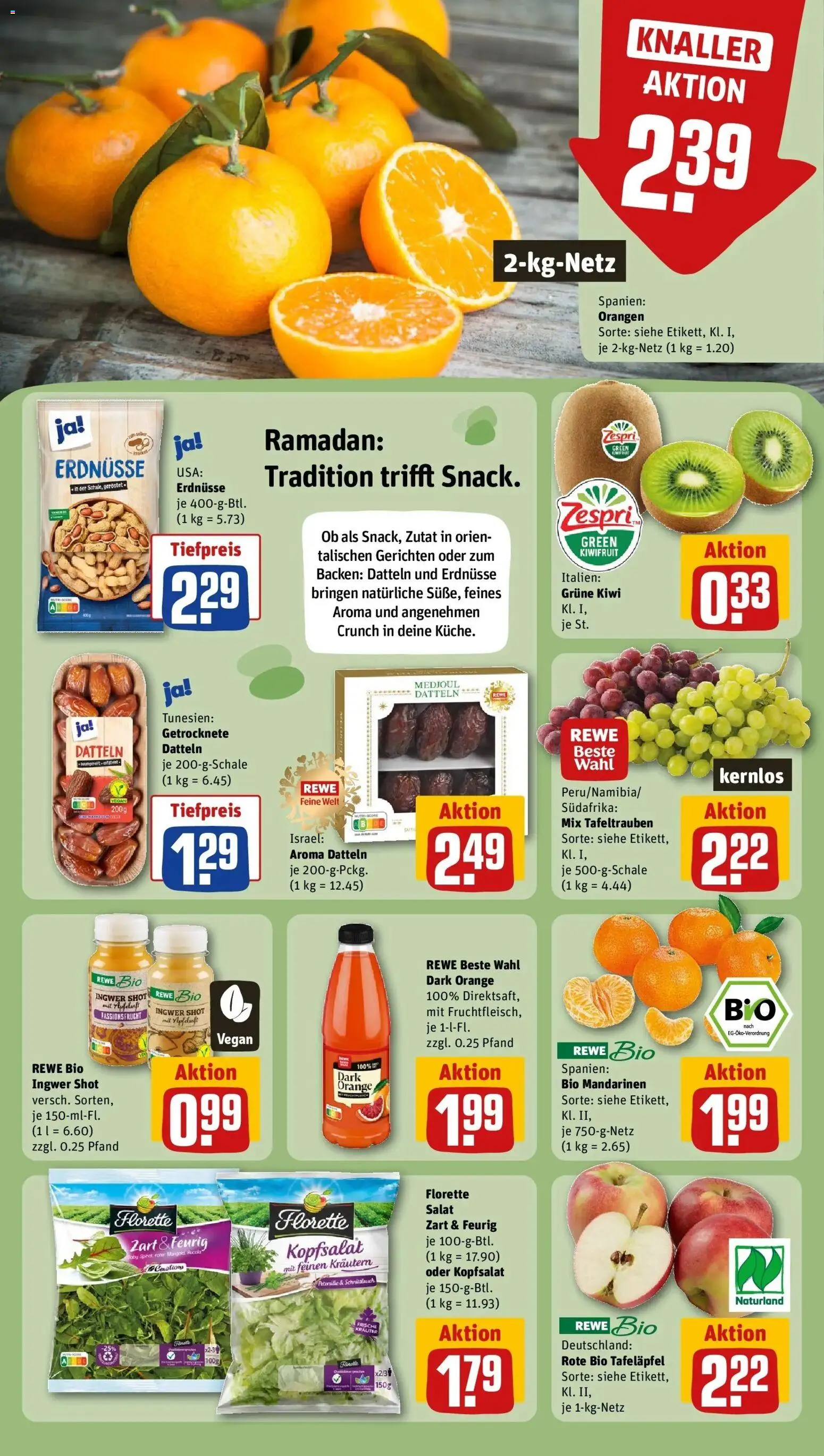 Rewe prospekt Iserlohn	 – gültig ab 22.02.2026 | Seite: 4 | Produkte: Erdnüsse, Mandarinen, Petersilie, Kiwi