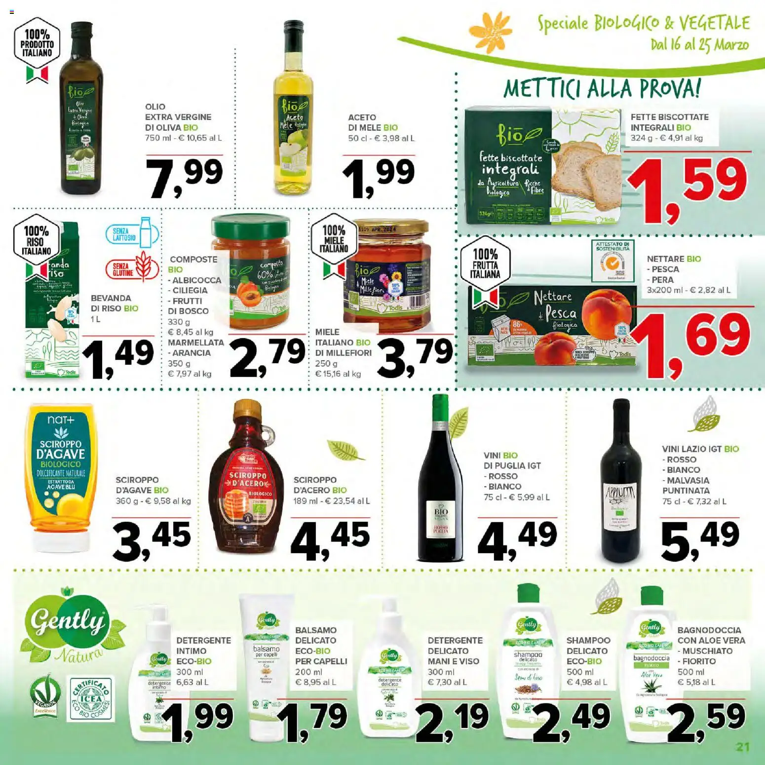 Volantino Todis del 16.03.2026 | Pagina: 21 | Prodotti: Mele, Aceto, Marmellata, Miele
