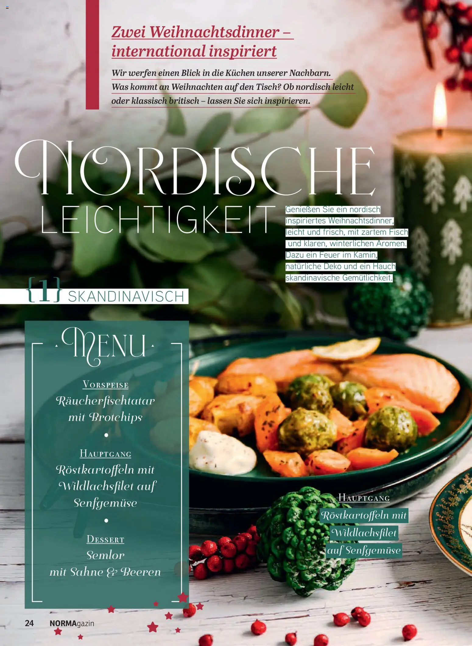 Norma NORMAgazin November/Dezember 2025 – gültig ab 01.11.2025 | Seite: 24 | Produkte: Tisch, Fisch, Kuchen, Sahne