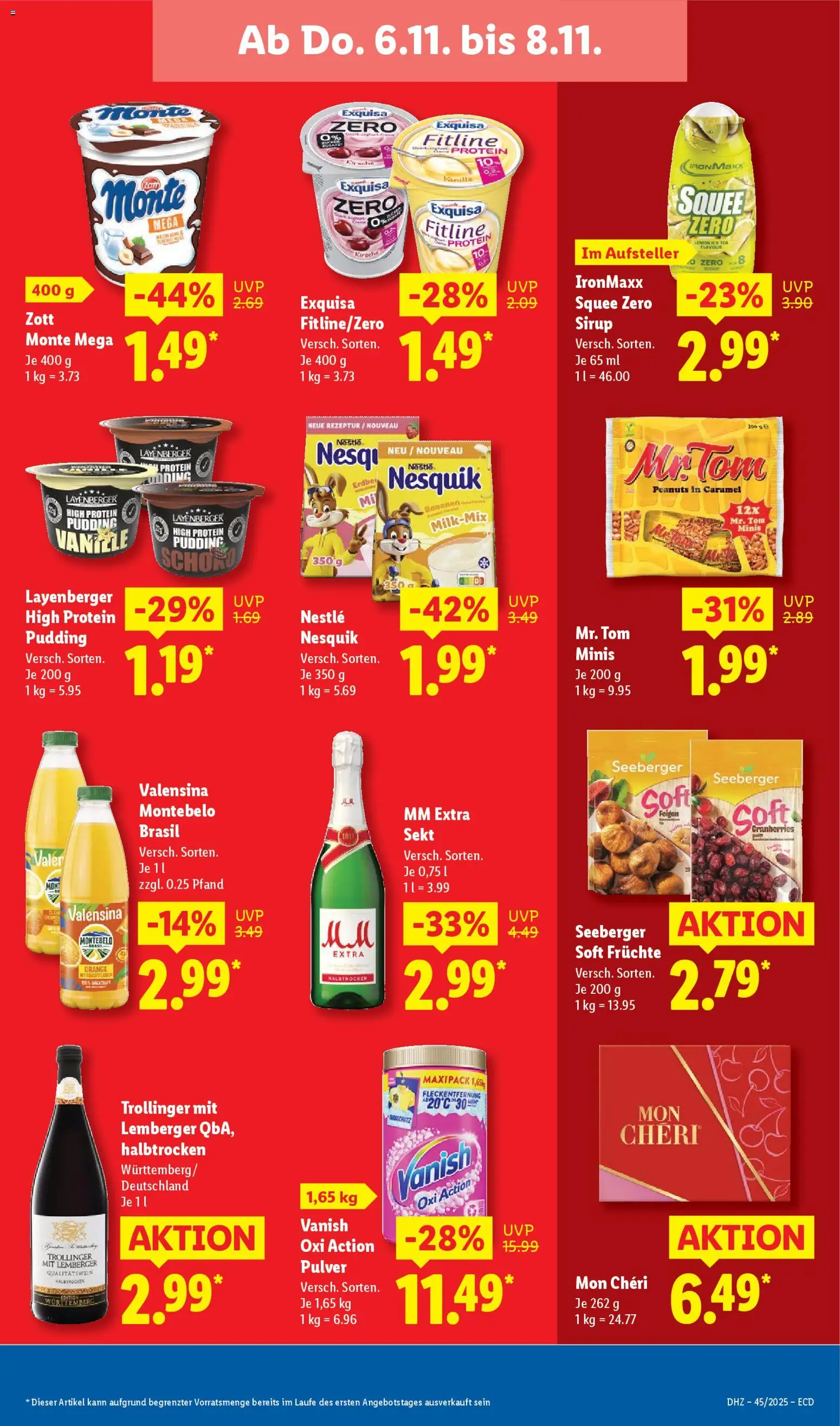 Lidl - Prospekt – gültig ab 03.11.2025 | Seite: 61 | Produkte: Nesquik, Sekt, Bananen, Mon cheri