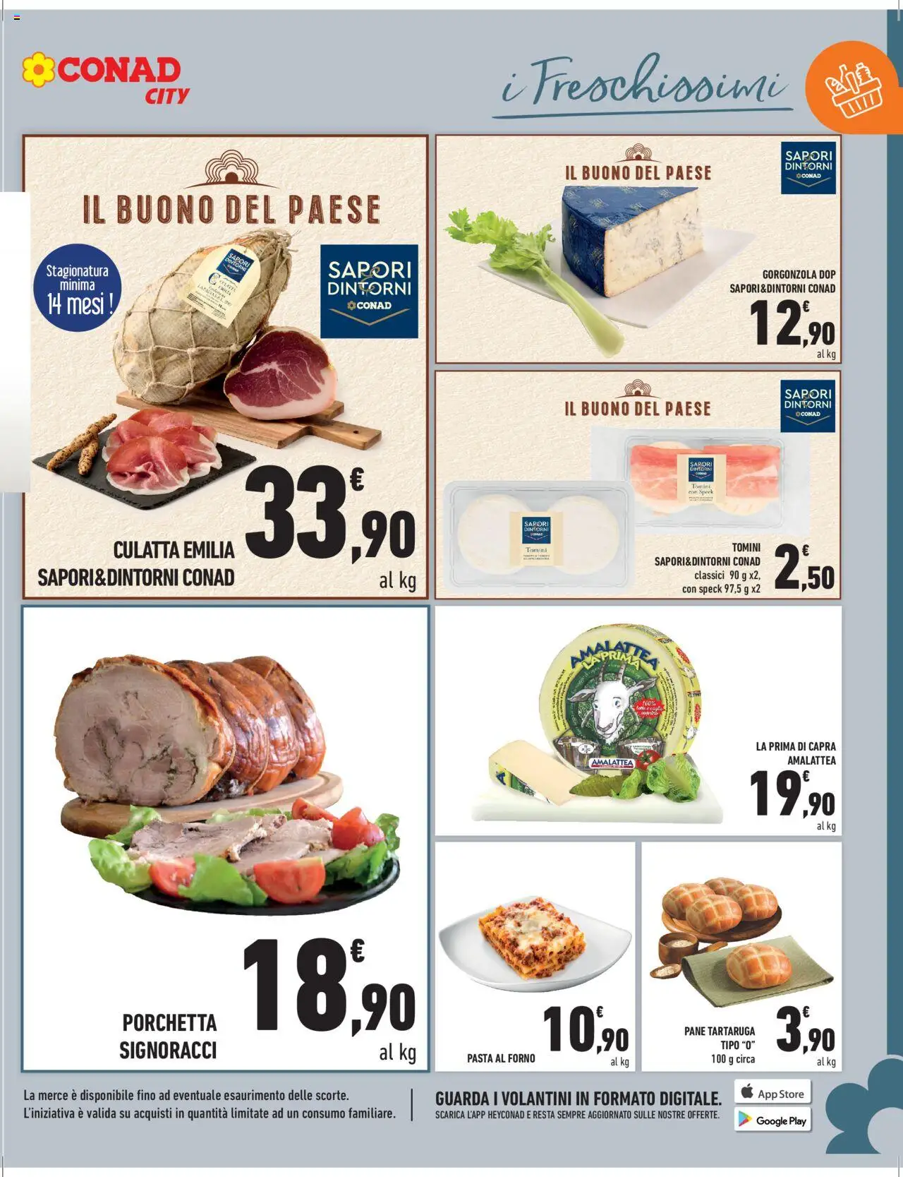 Volantino Conad del 19.09.2025 | Pagina: 7 | Prodotti: Speck, Pane, Pasta, Gorgonzola