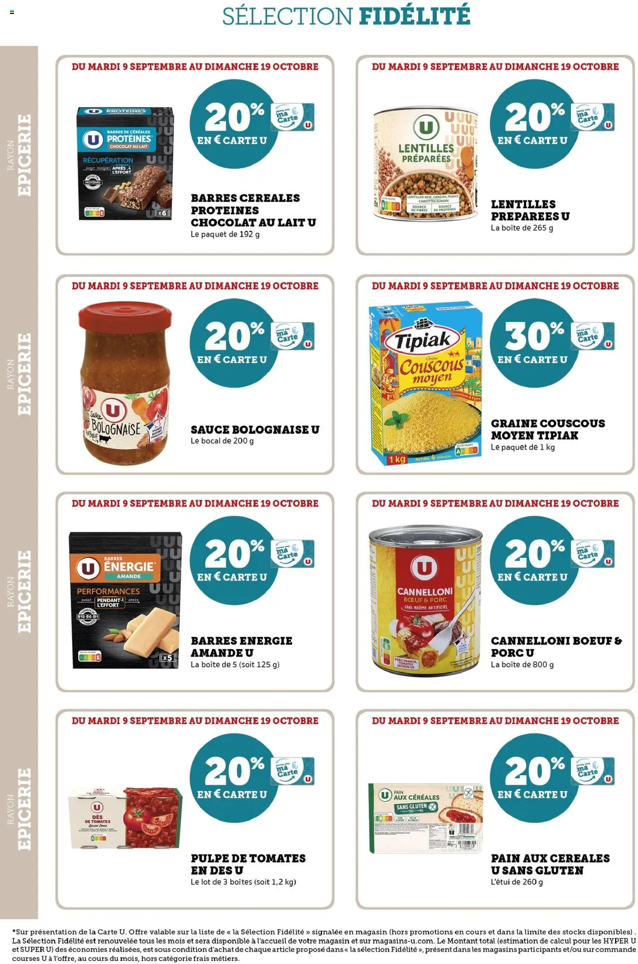  | Page: 10 | Produits: Amande, Sauce bolognaise, Lait, Chocolat