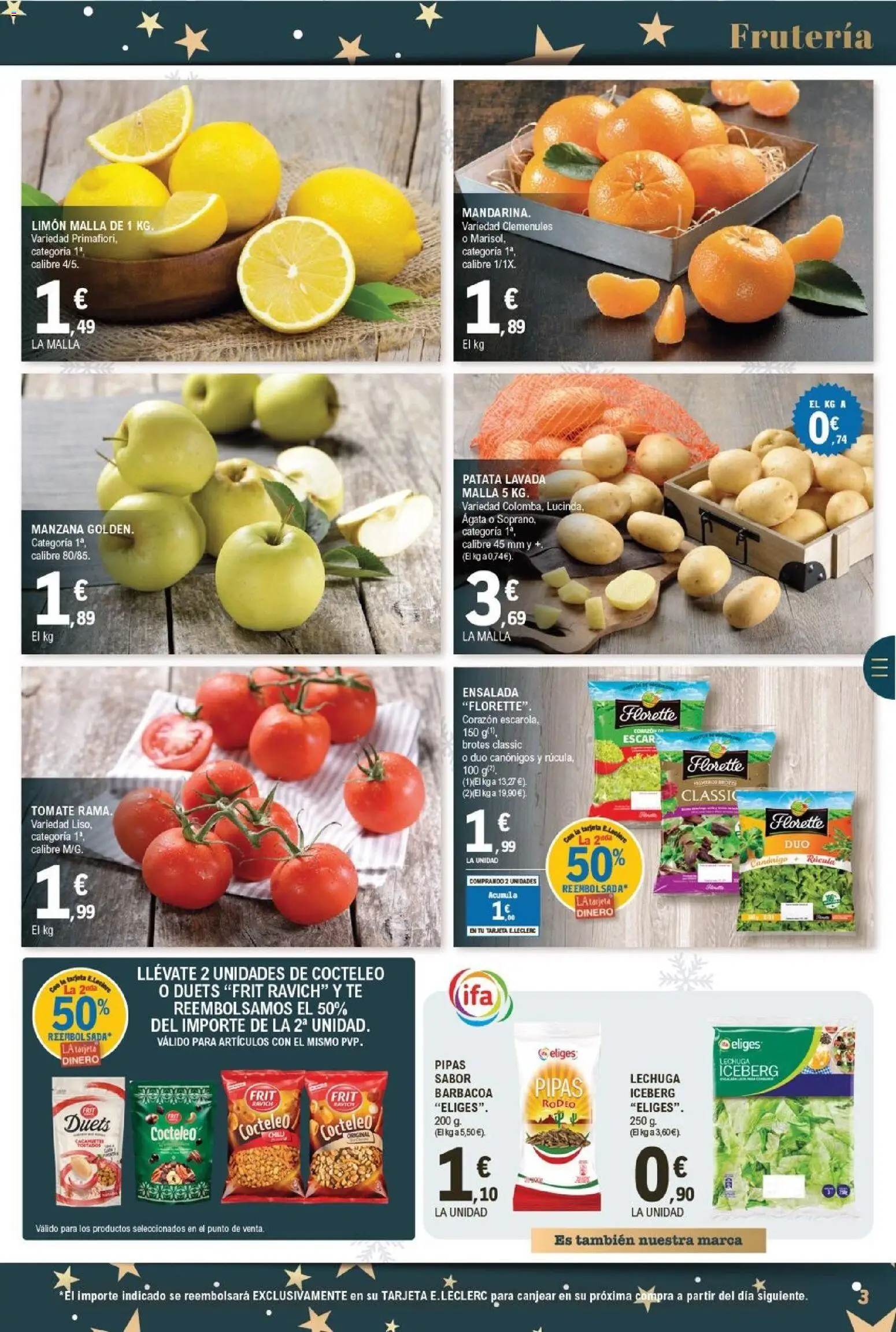 E.Leclerc folleto │ válido desde el 26.12.2025 | Página: 3 | Productos: Manzana, Té, Ensalada, Barbacoa