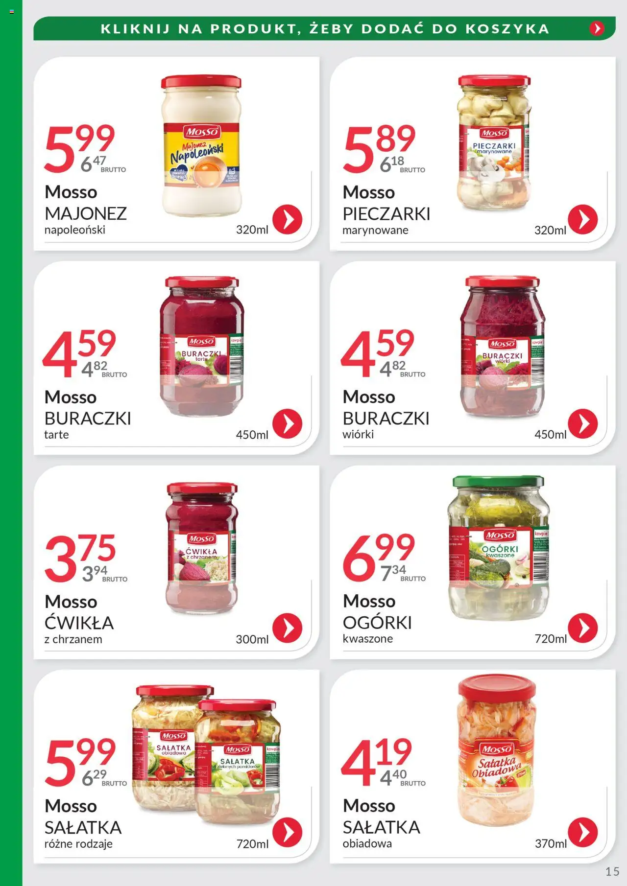 Eurocash Gazetka - Oferta Południe od 31.08.2025 | Strona: 15 | Produkty: Pieczarki, Ogórki, Sałatka, Majonez