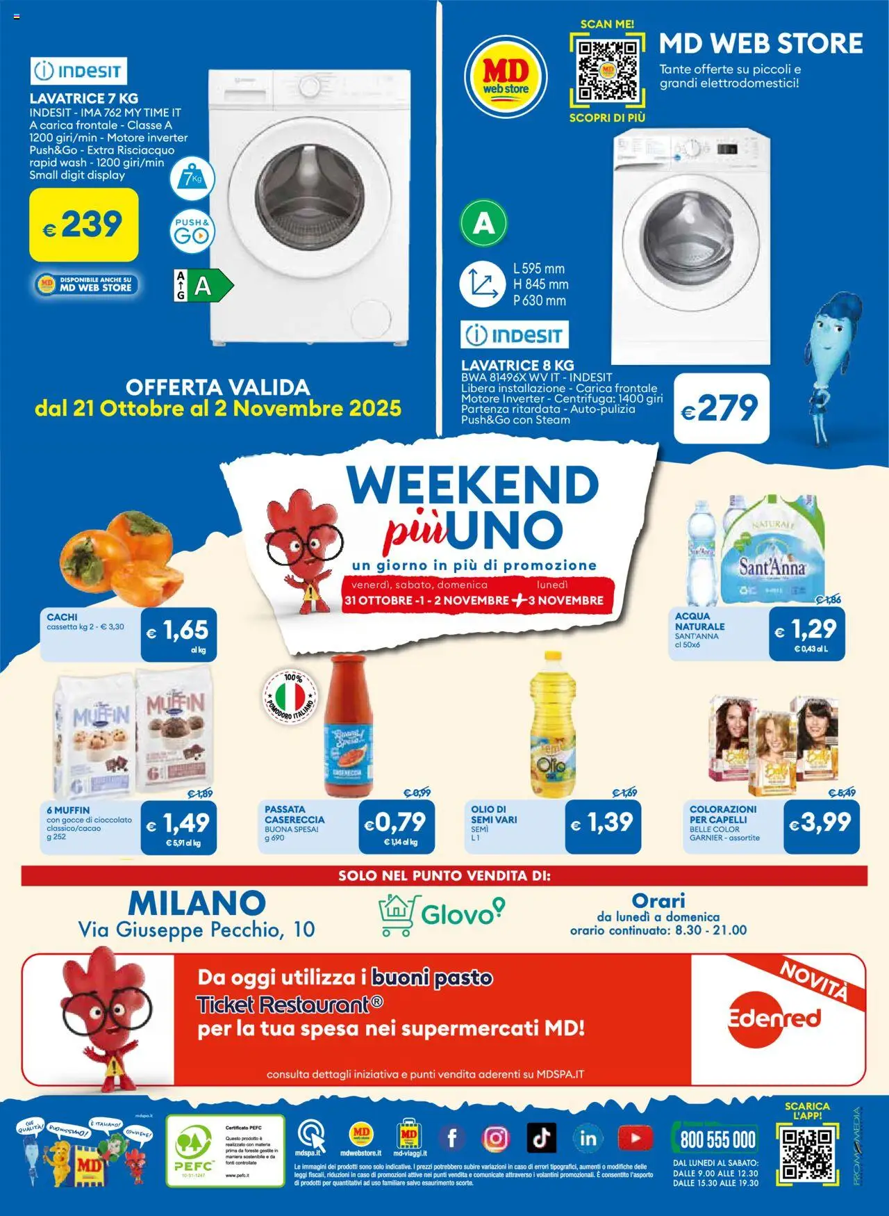 Volantino MD Discount del 21.10.2025 | Pagina: 27 | Prodotti: Cioccolato, Centrifuga, Olio, Lavatrice