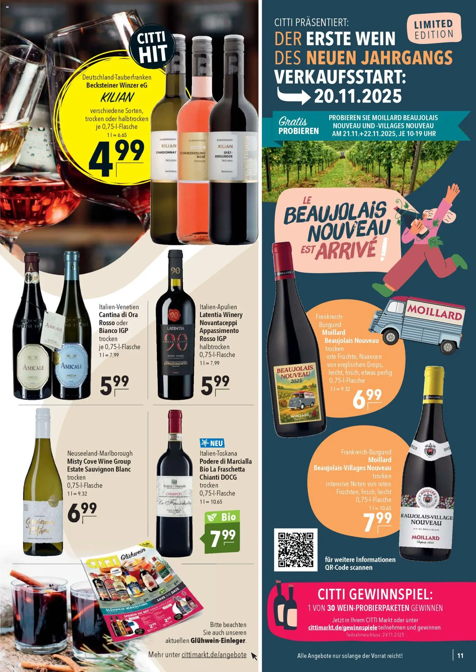 CITTI Markt Prospekt 	 – gültig ab 19.11.2025 | Seite: 11 | Produkte: Wein, Uhr