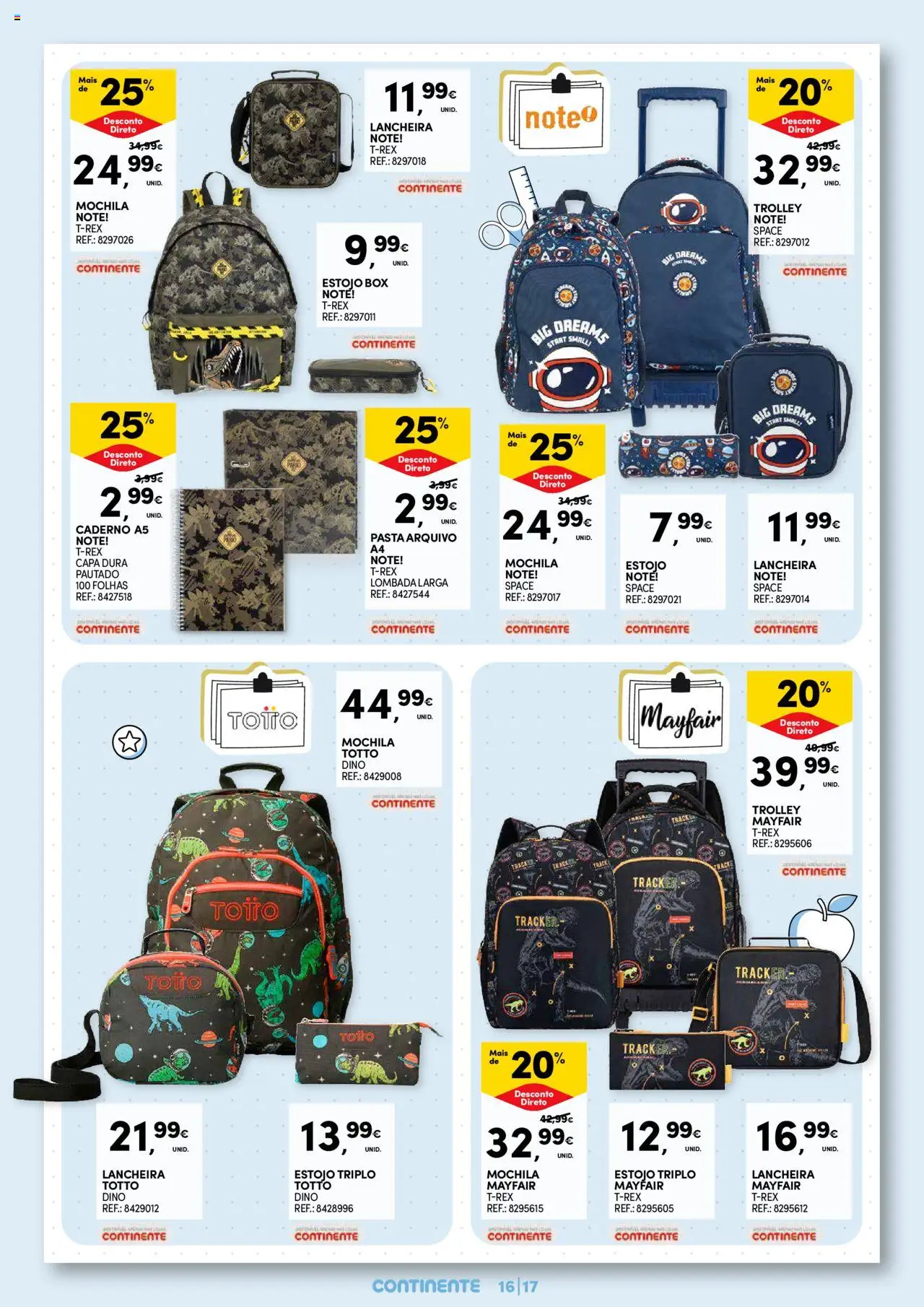 Continente - Regresso às Aulas: Regressamos com tudo │ válido de 12.08.2025 | Página: 17 | Produtos: Mochila, Caderno, Notebook