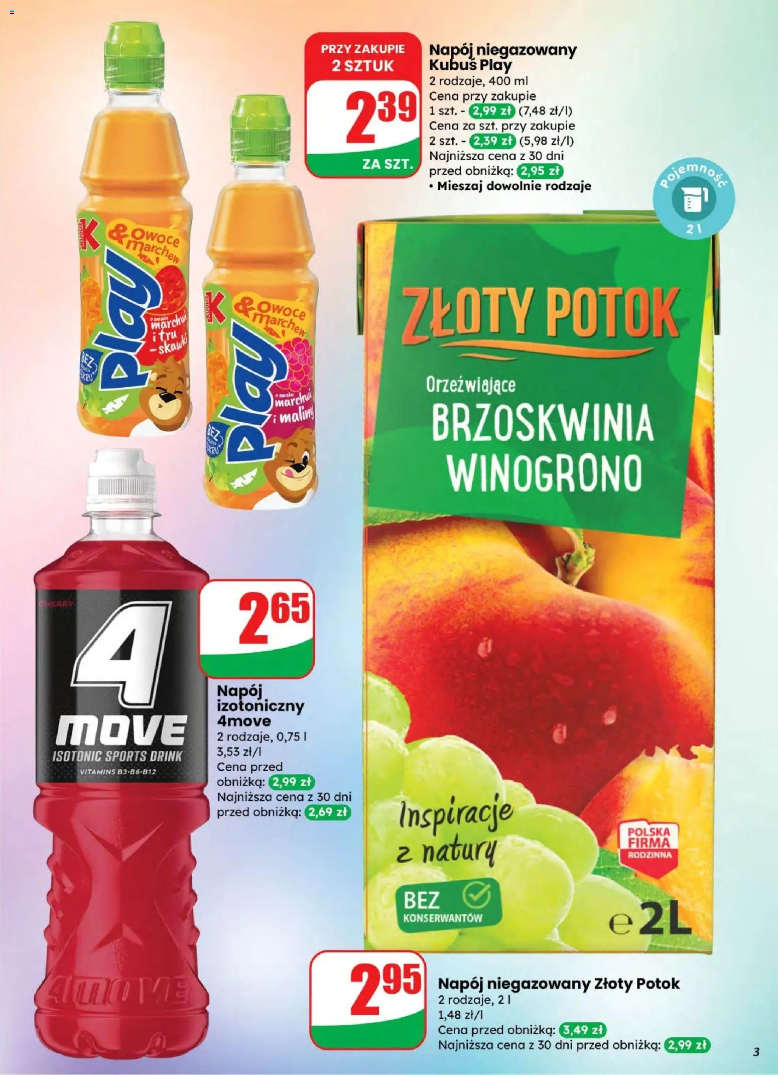 Dino gazetka od 04.03.2026 | Strona: 3 | Produkty: Brzoskwinia, Maliny, Winogrono