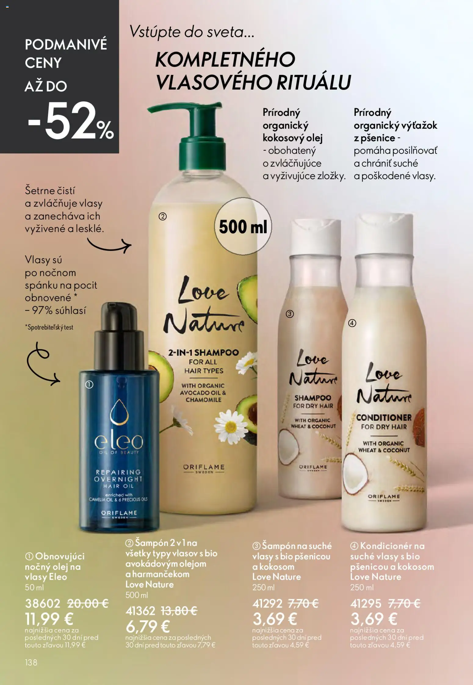 Nové Oriflame akcie – leták je platný od 15.04.2026 | Strana: 138 | Produkty: Olej, Šampón, Kondicionér