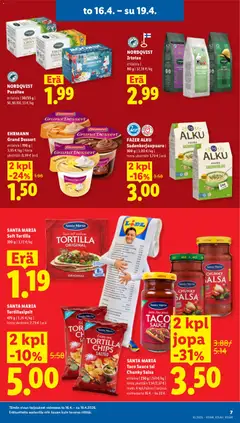 Lidl-mainoslehti voimassa 16.04.2026 alkaen | Sivu: 8 | Tuotteet: Salsa, Tortilla