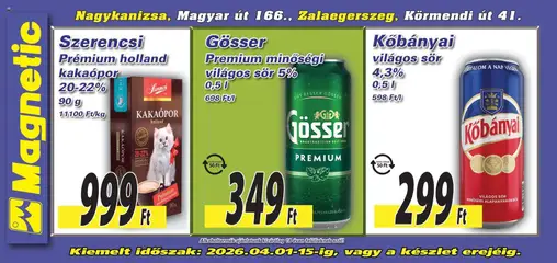 Magnetic Óriásplakátok - amely érvényes a következő dátumtól: 01.04.2026