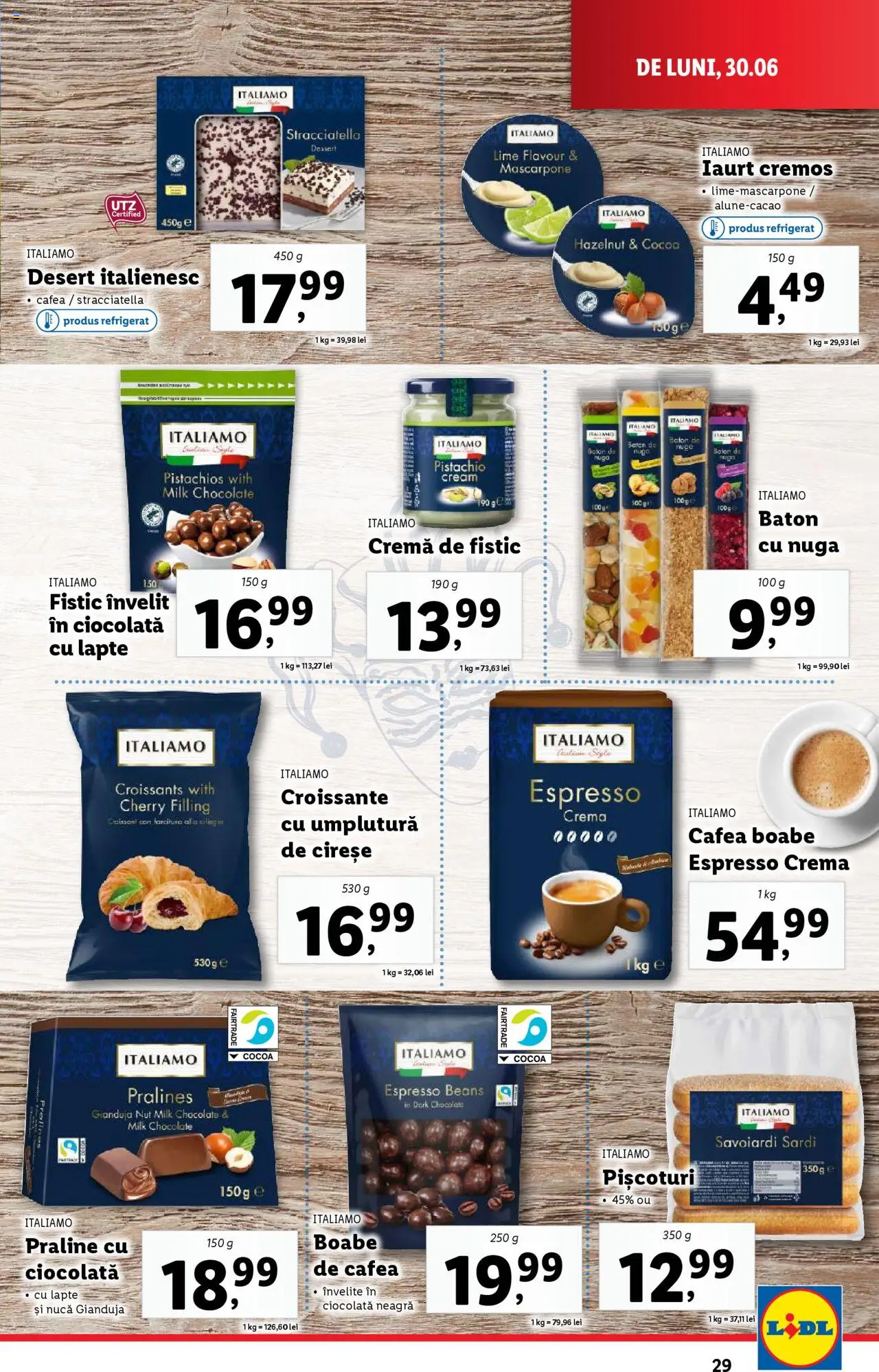 Catalog Lidl – valabil de la 30.06.2025 | Pagină: 29 | Produse: Lime, Praline, Cafea, Fistic