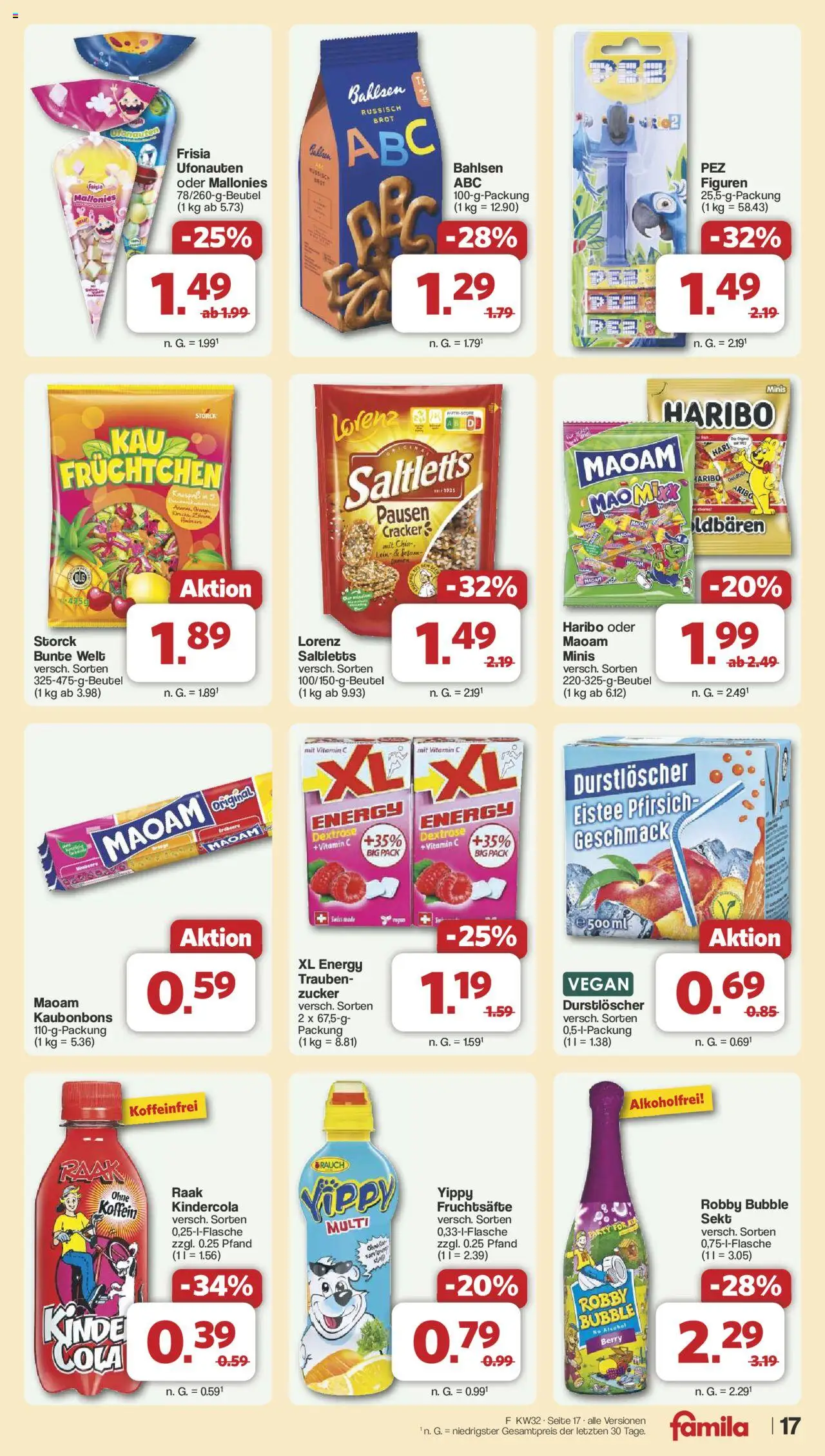Famila Nordwest Prospekt 	 - gültig ab dem 03.08.2025 | Seite: 18 | Produkte: Durstloscher, Cola, Trauben, Brot