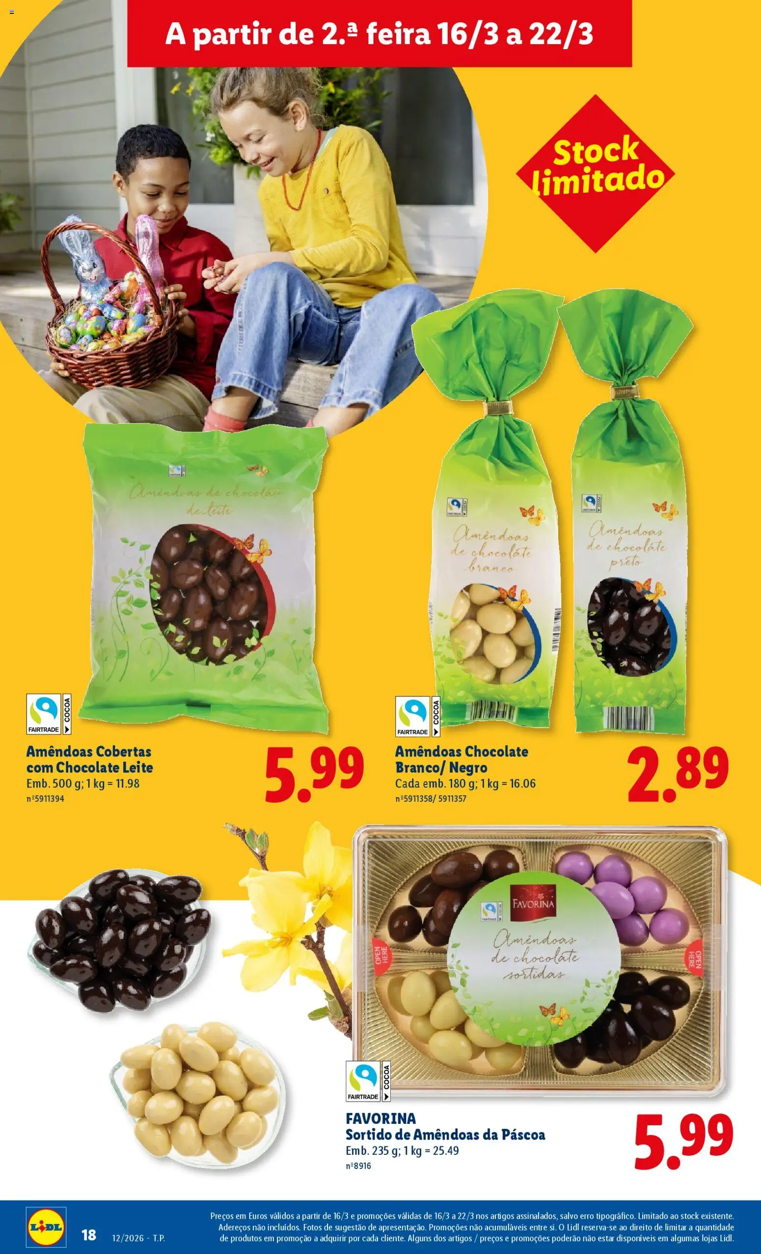 Lidl folheto │ válido de 16.03.2026 | Página: 18 | Produtos: Amêndoas, Leite, Chocolate