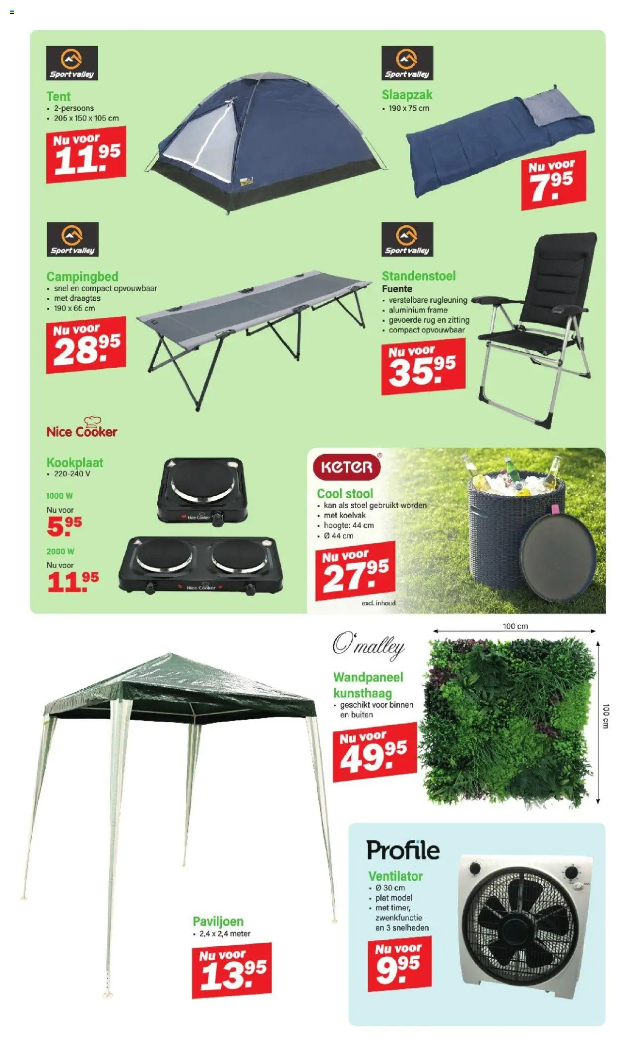  | Pagina: 3 | Producten: Kookplaat, Ventilator, Zitting, Tent