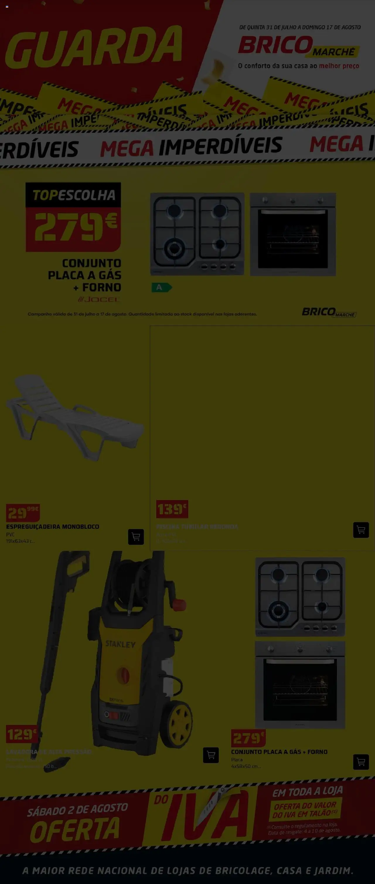 BricoMarché - Mega Imperdíveis - 4p - guarda │ válido de 31.07.2025 | Página: 1 | Produtos: Piscina, Forno, Espreguiçadeira