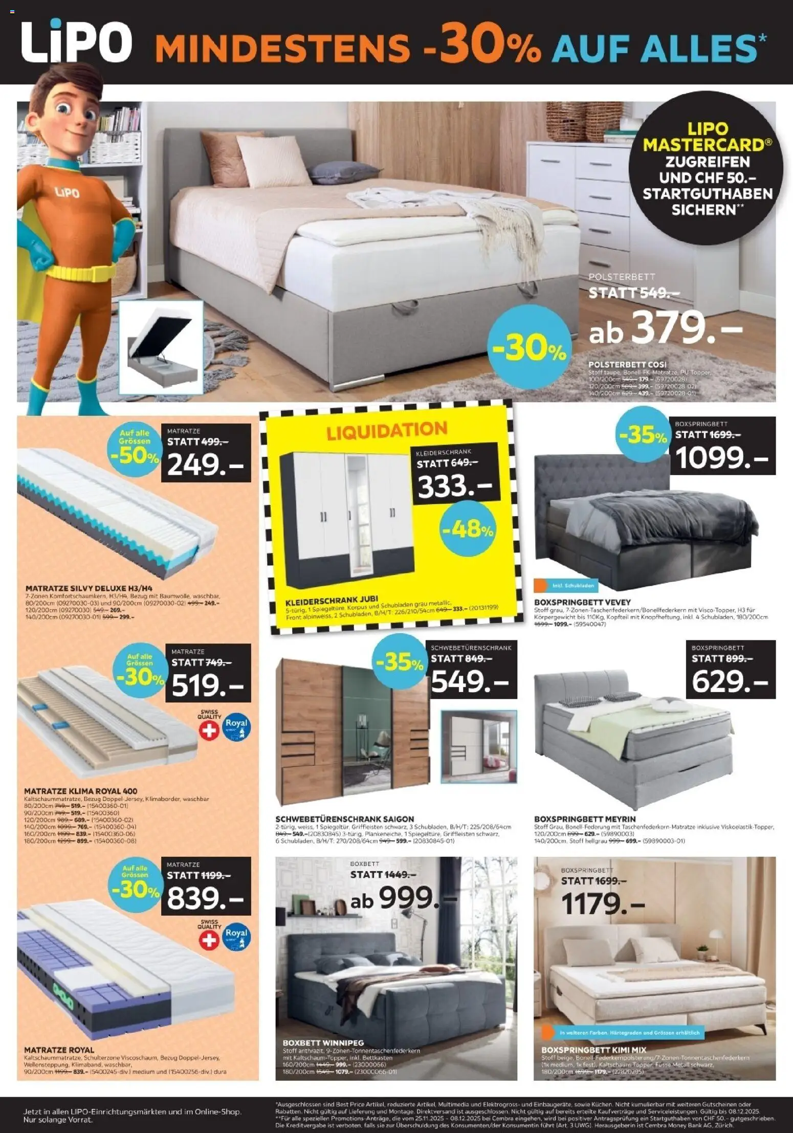 Lipo - Black Friday – gültig ab 25.11.2025 | Seite: 4 | Produkte: Matratze, Kleiderschrank, Polsterbett, Boxspringbett
