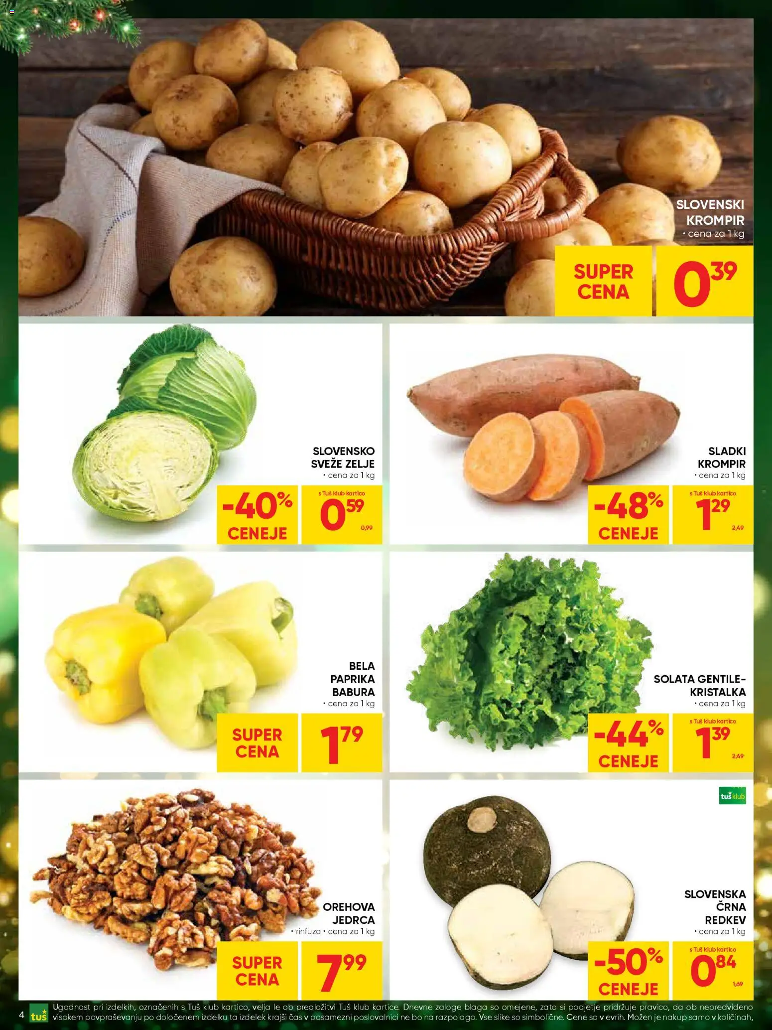 Novi Tuš katalog ponudbe – veljaven od 26.11.2025 | Stran: 4 | Izdelki: Paprika, Solata, Krompir, Zelje
