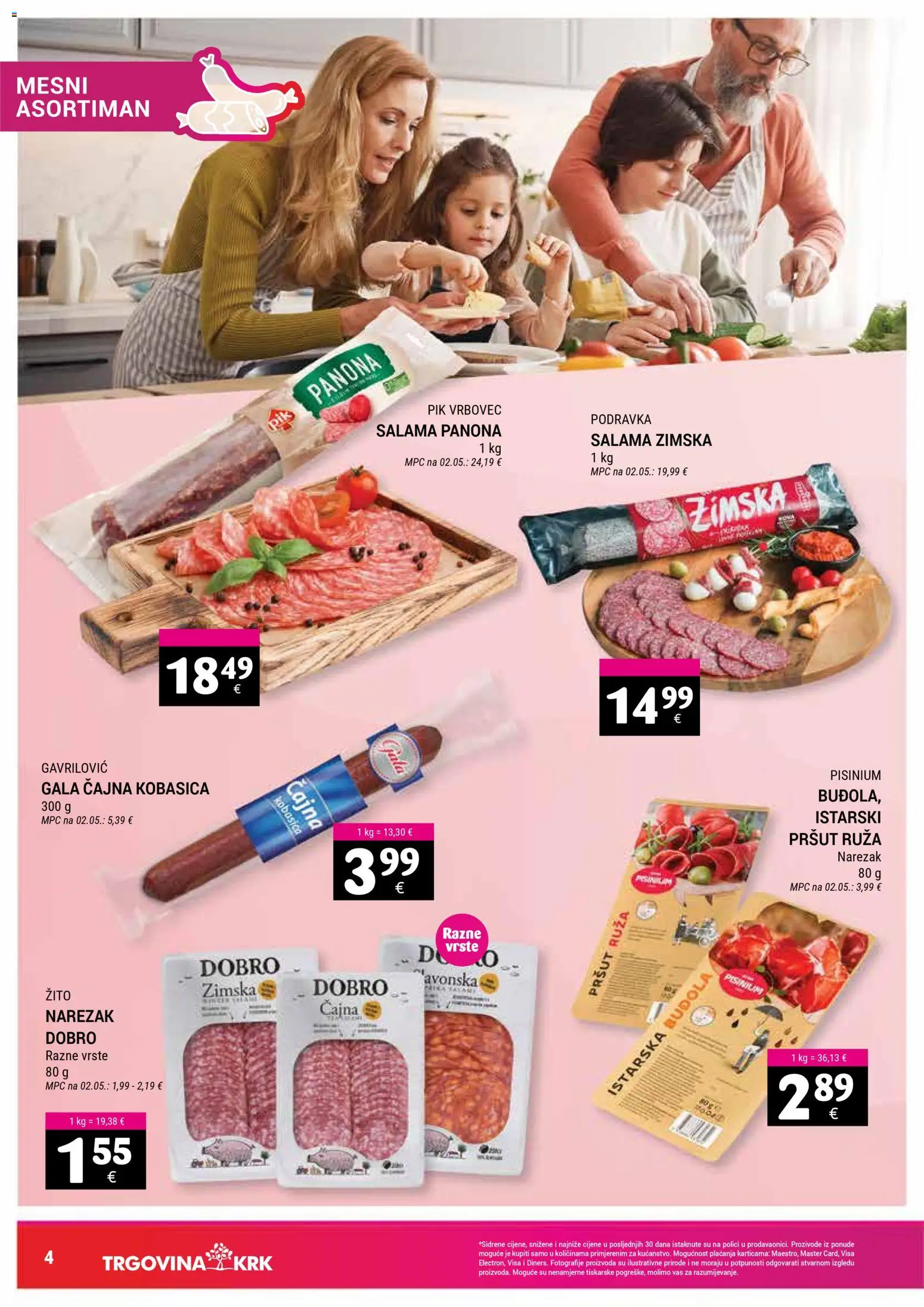 Trgovina Krk katalog | vrijedi od 02.03.2026 | Stranica: 4 | Proizvodi: Podravka, Pršut, Kobasica, Pik Vrbovec