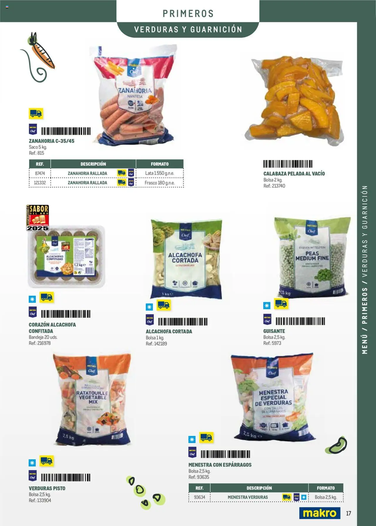 Makro - Menú y Barra Península │ válido desde el 08.09.2025 | Página: 17 | Productos: Πράσινο τσάι, Νερό καρύδας, Zanahoria, Bolsa