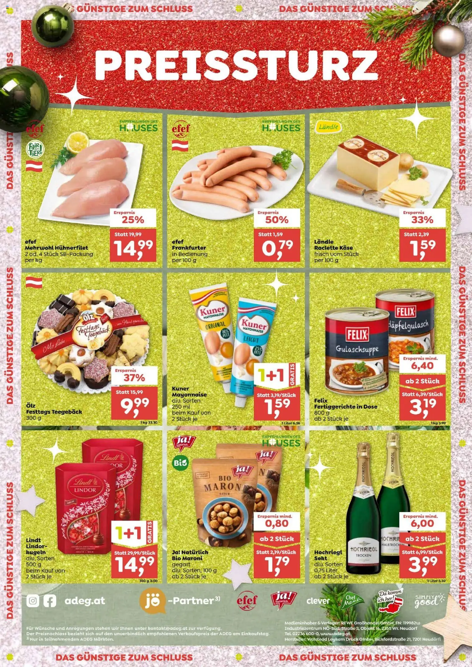 ADEG Bergheim gültig ab 18.12.2025 | Seite: 12 | Produkte: Mayonnaise, Fertiggerichte, Käse