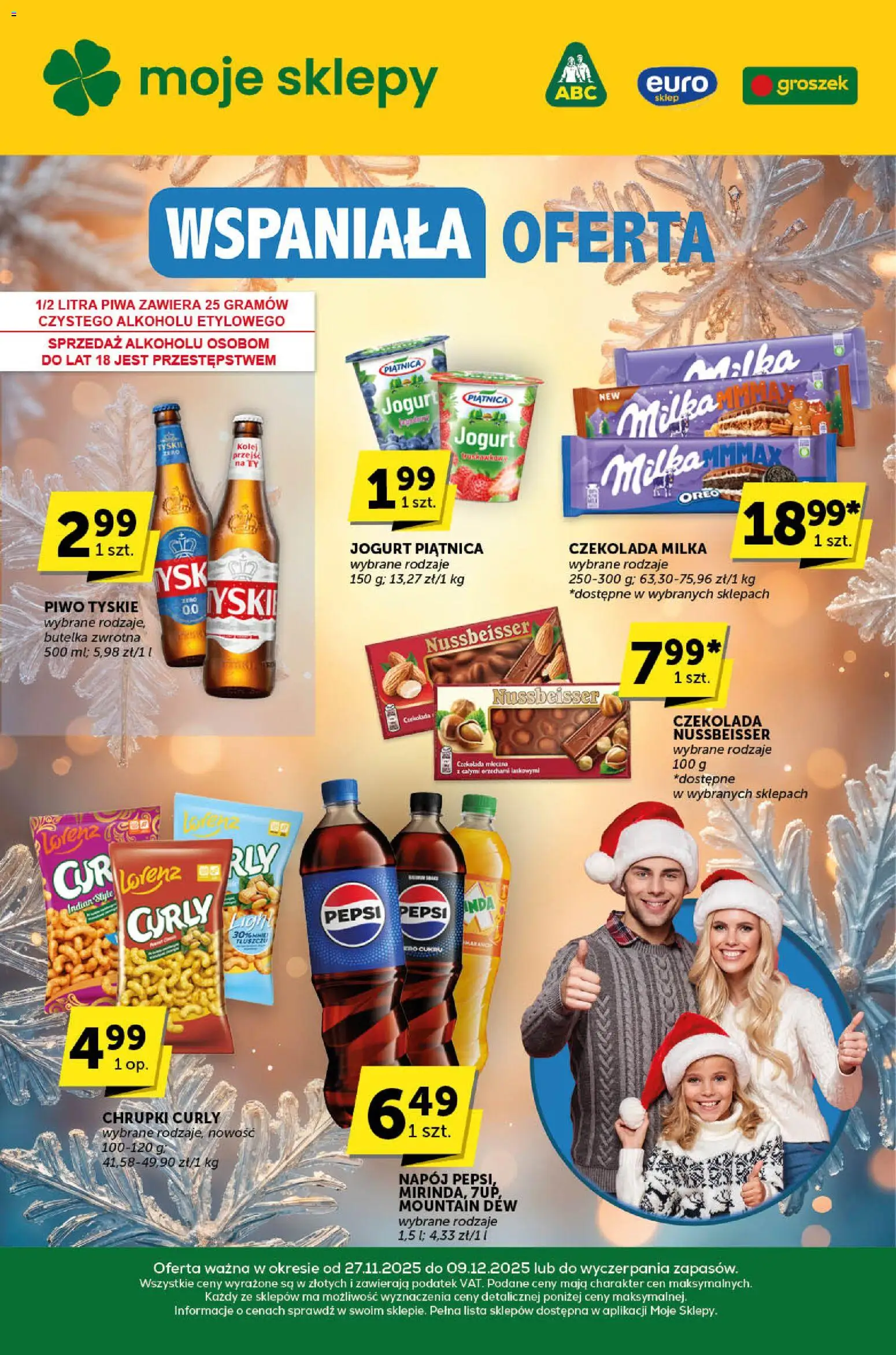 Groszek Gazetka - Katalog od 27.11.2025 | Strona: 1 | Produkty: Groszek, Chrupki, Czekolada milka, Jogurt