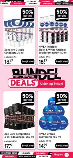 NIVEA Invisible Black & White Original deodorant spray 150 ml, 6 stuks deodorant spray - Voorbeeld van een folder van Etos, geldig van 06.10.2025 | Pagina: 63