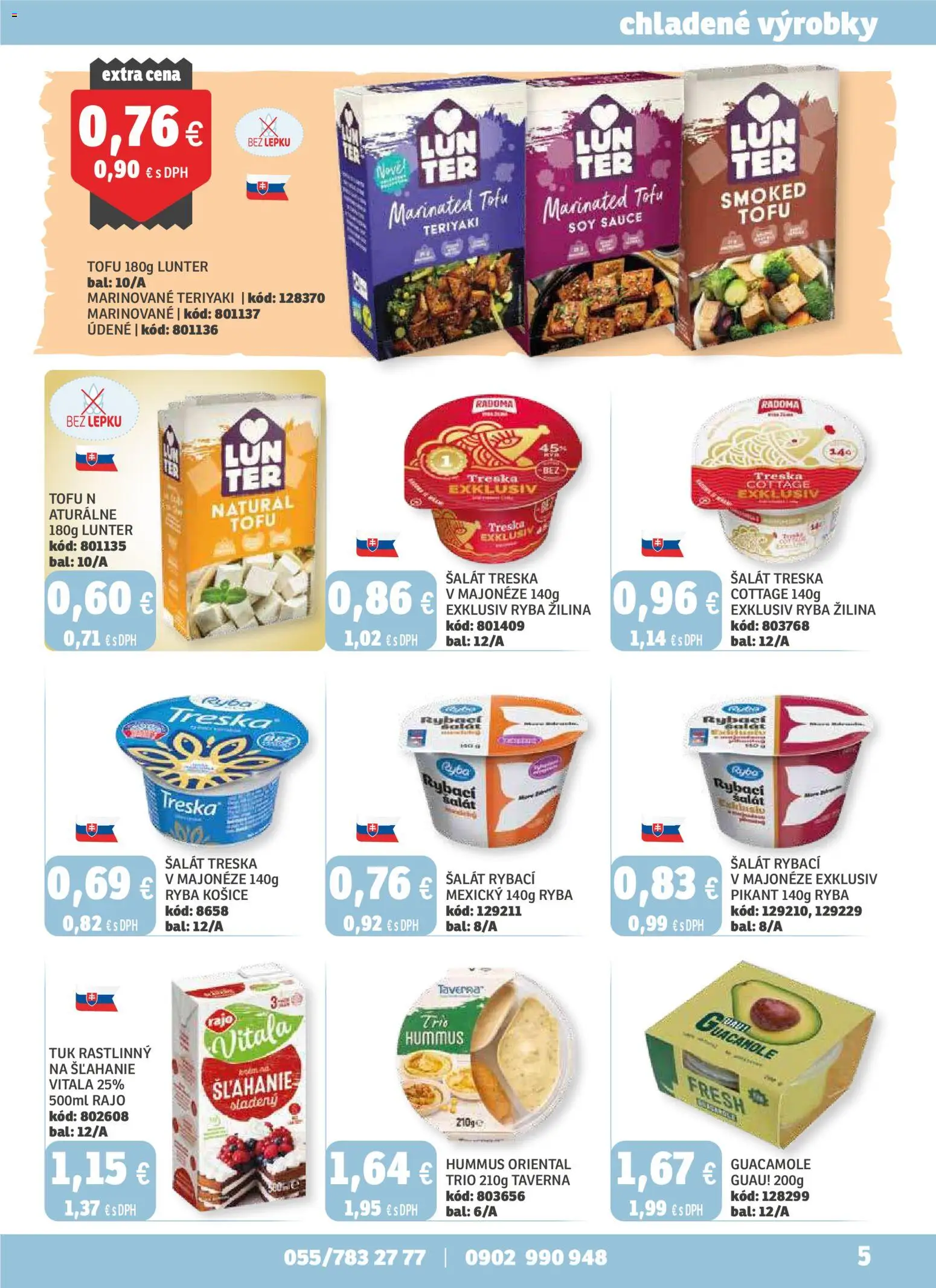 Nové Labaš akcie – leták je platný od 28.11.2025 | Strana: 5 | Produkty: Tofu, Ryba, Šalát, Treska