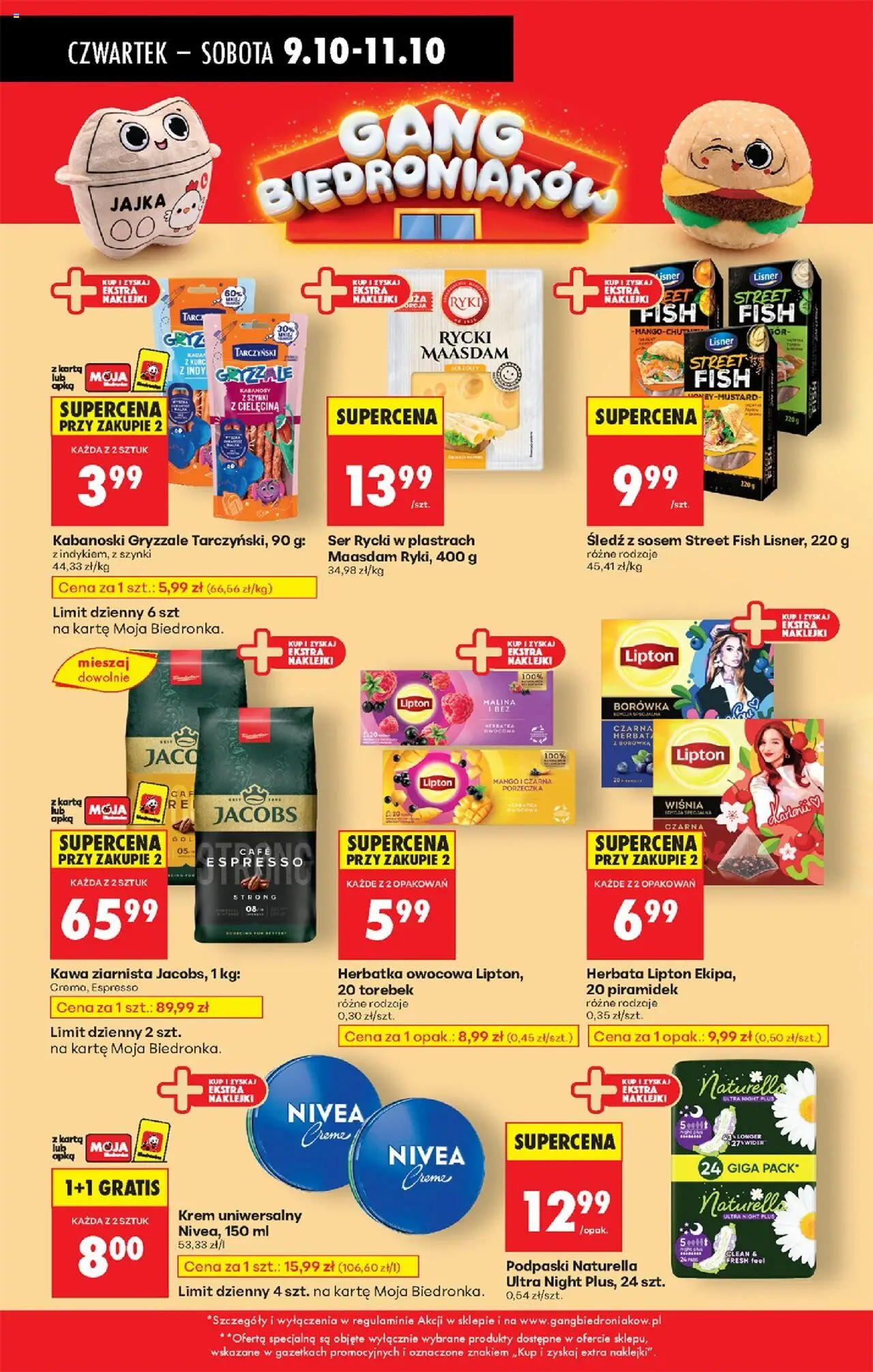 Biedronka gazetka - Oferta w tym tygodniu od 09.10.2025 | Strona: 56 | Produkty: Ser żółty, Kawa ziarnista, Podpaski, Herbata lipton