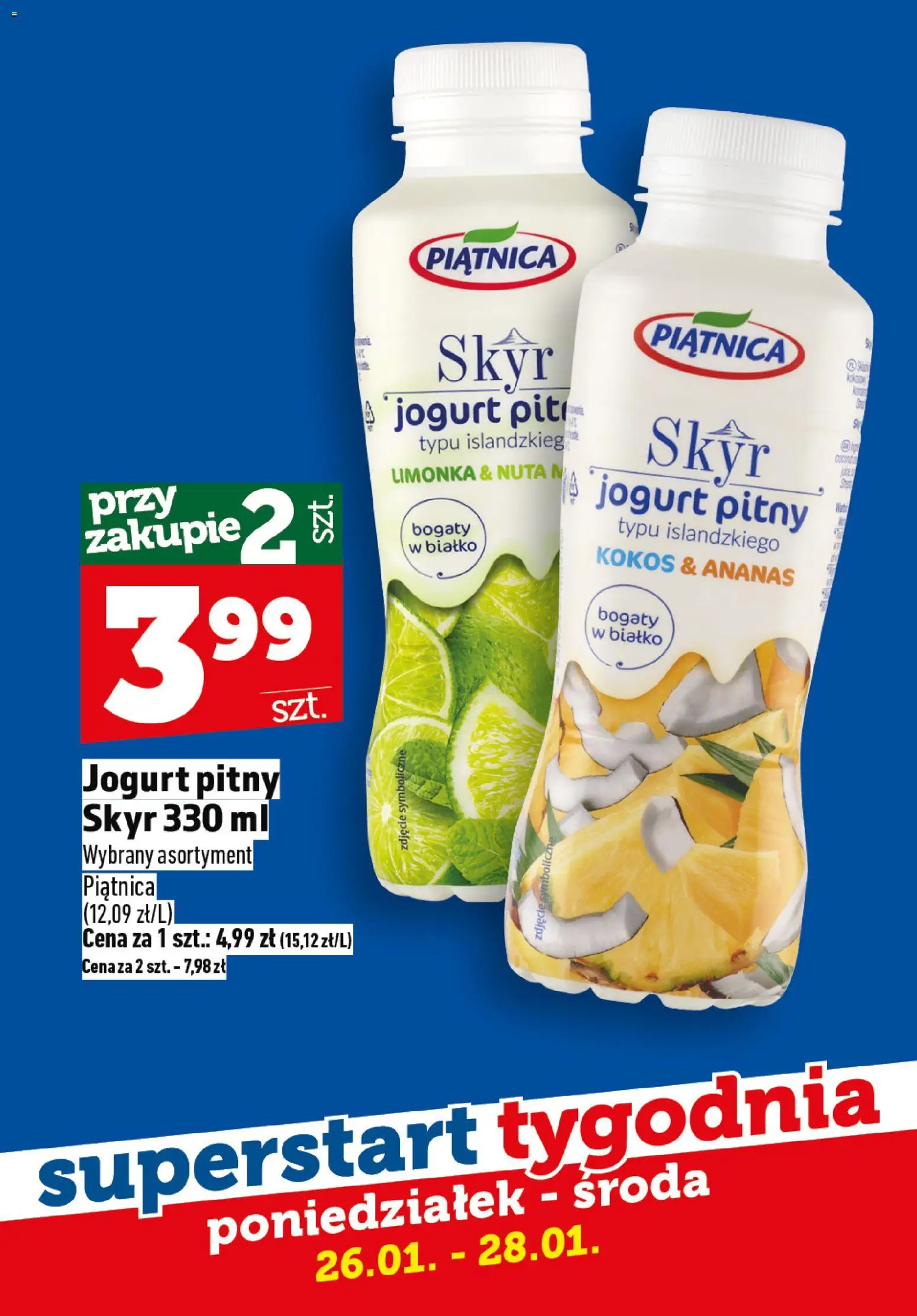 Topaz Gazetka - Superstart tygodnia od 26.01.2026 | Strona: 6 | Produkty: Limonka, Skyr piątnica, Jogurt, Skyr