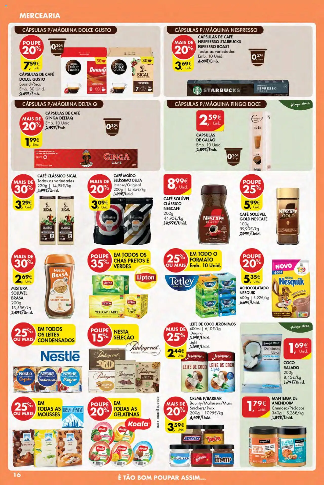 Pingo Doce Poupe Esta Semana Açores │ válido de 09.10.2025 | Página: 16 | Produtos: Cafe buondi, Nespresso, Chás, Café