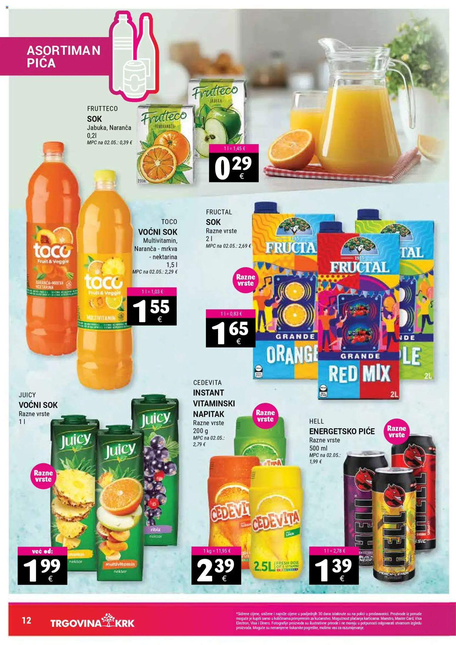 Trgovina Krk katalog | vrijedi od 07.04.2026 | Stranica: 12 | Proizvodi: Hell, Mrkva, Nektarina, Cedevita
