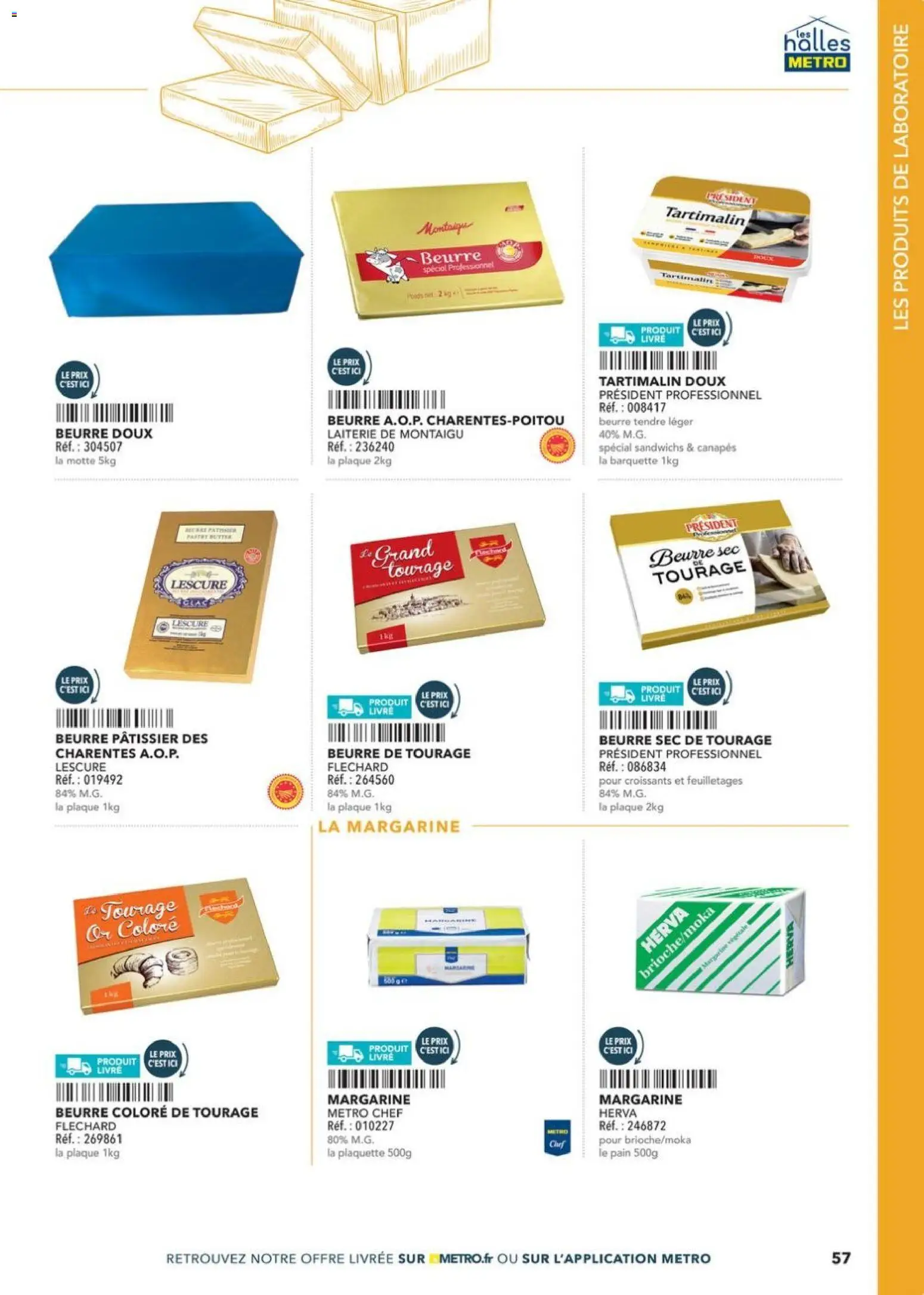{H1} | Page: 57 | Produits: Mètre, Beurre, Pain, Beurre doux