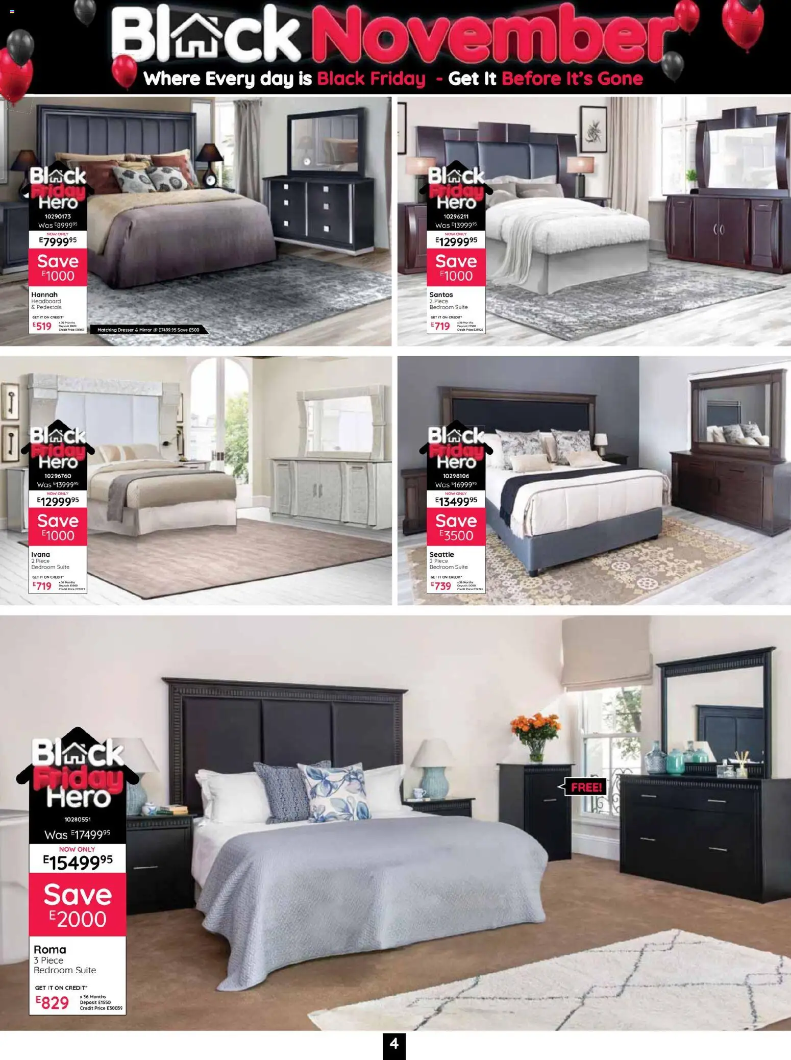 New Bradlows catalogue – valid from 10.11.2025 | Page: 4 | Products: Headboard, Mirror