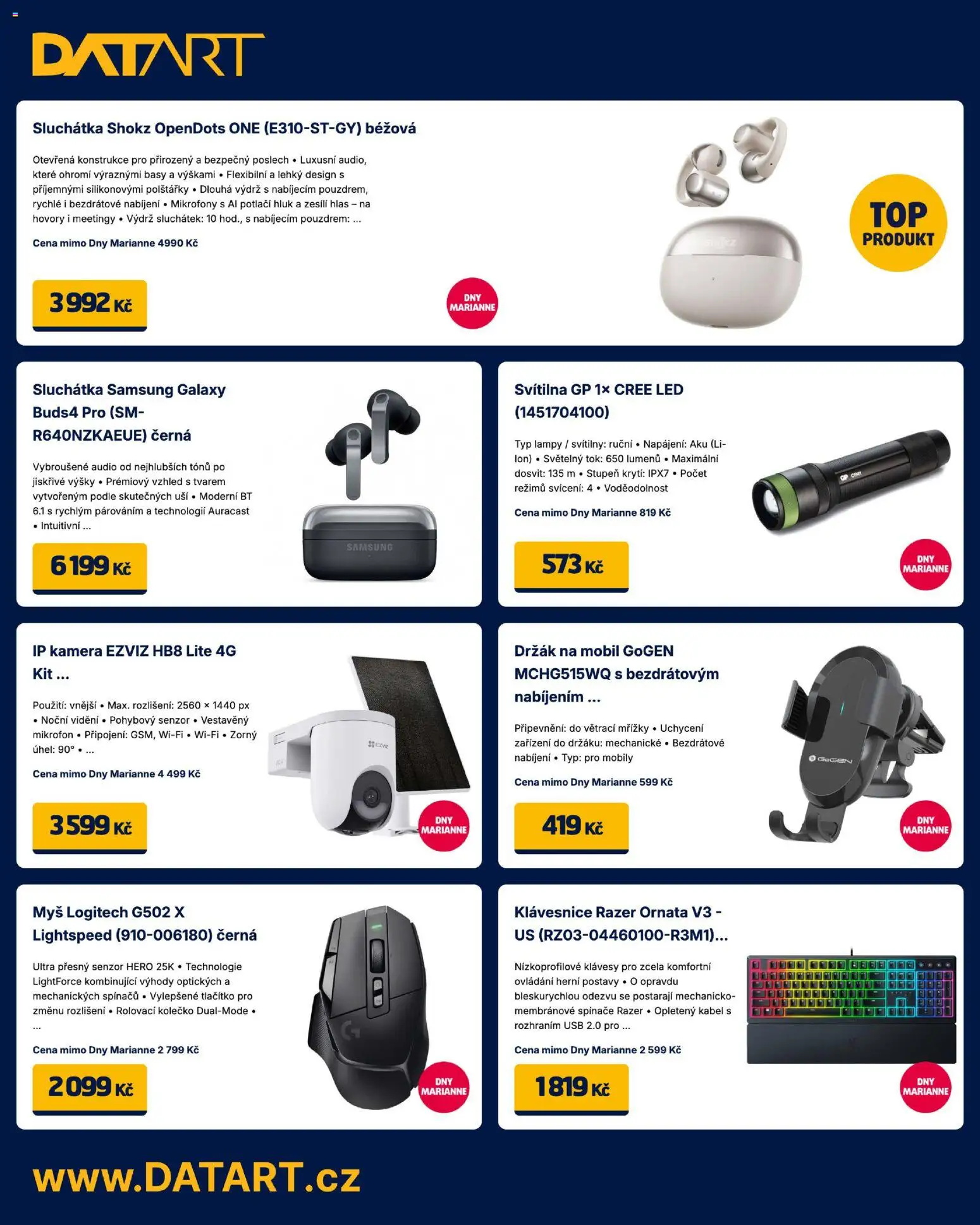 Datart leták od 17.04.2026 | Strana: 6 | Produkty: Polštářky, Klávesy, Audio, LED