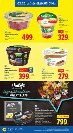 Vemondo Vegán High Protein Puding, Csokis / karamellás / mogyorós, 200 g - amely érvényes a következő dátumtól: 26.02.2026 | Oldal: 22 | Termékek: Mozzarella, Szendvicskrém, Gouda, Protein