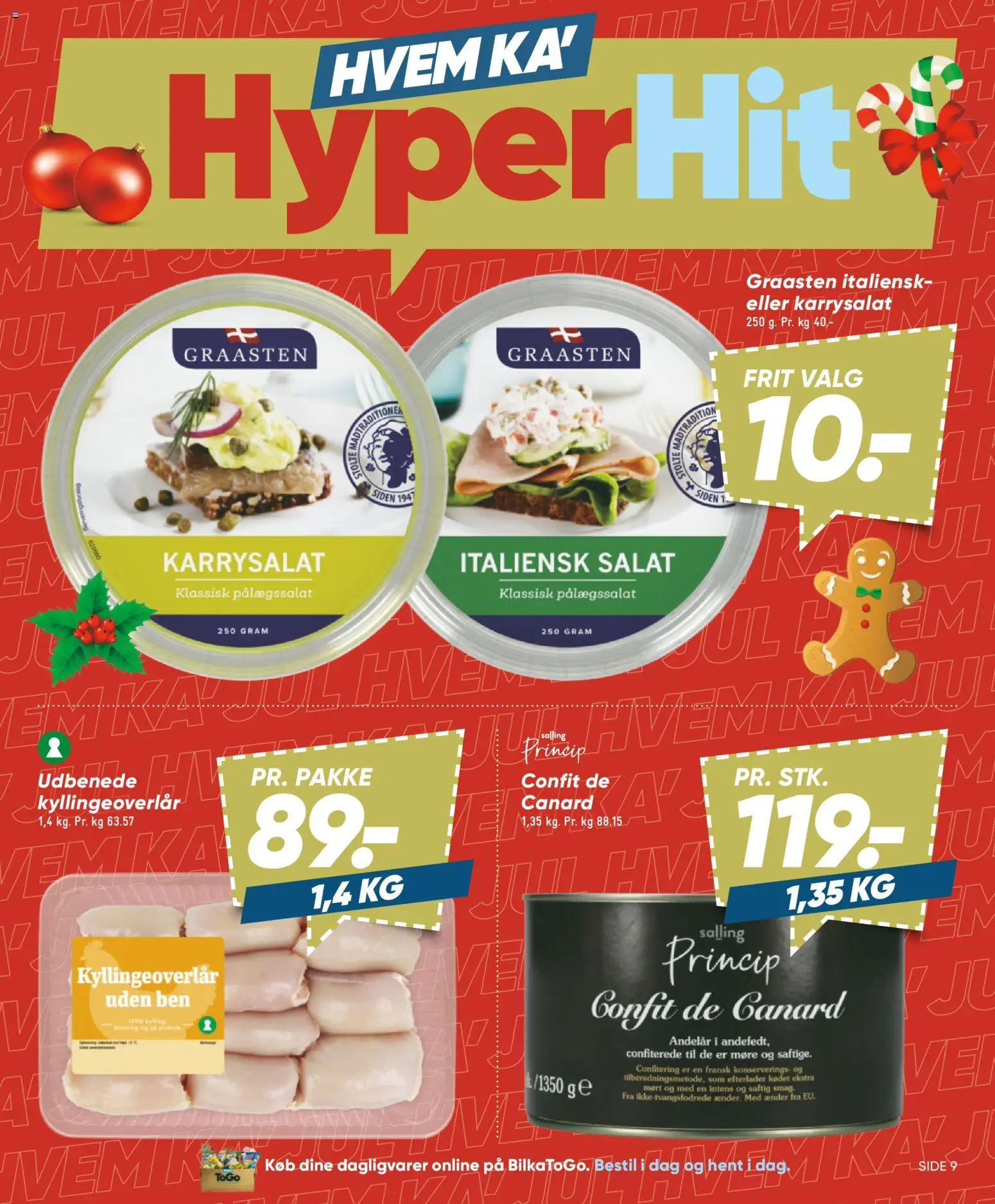 Bilka tilbudsavis – gyldig fra 12.12.2025 | Side: 9 | Produkter: Salat, Italiensk salat, Karrysalat, Søm